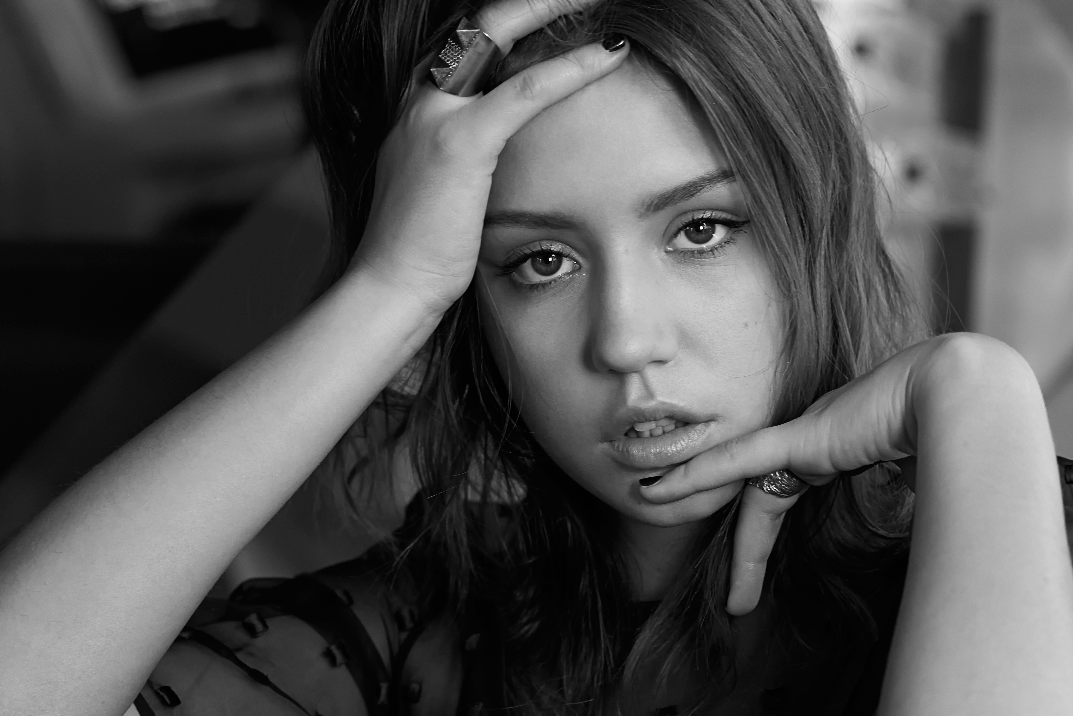 Actress Adele Exarchopoulos Black Amp White Face French 3680x2456