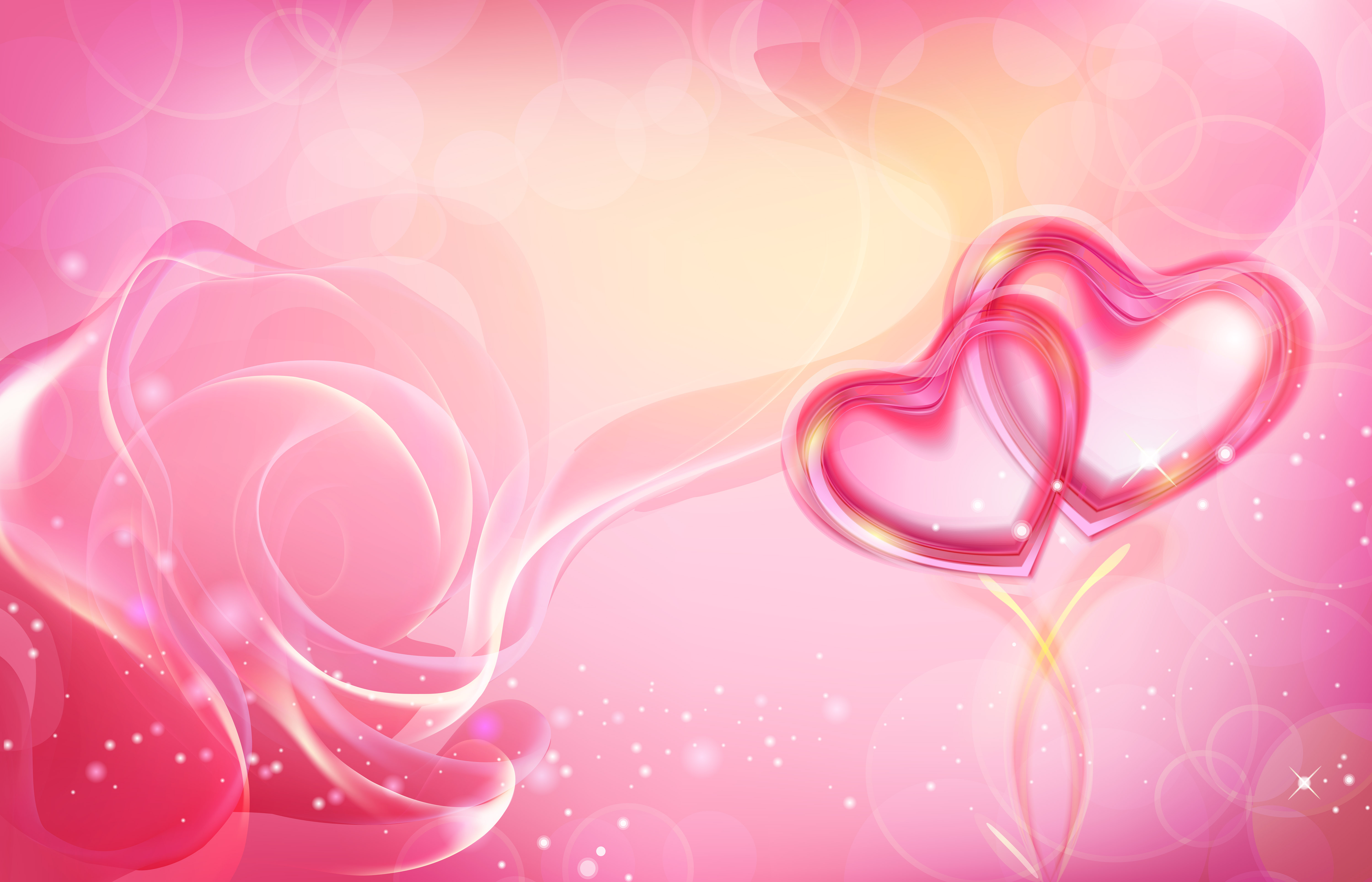 Artistic Heart Pink Pink Rose Rose Sparkles 6000x3857