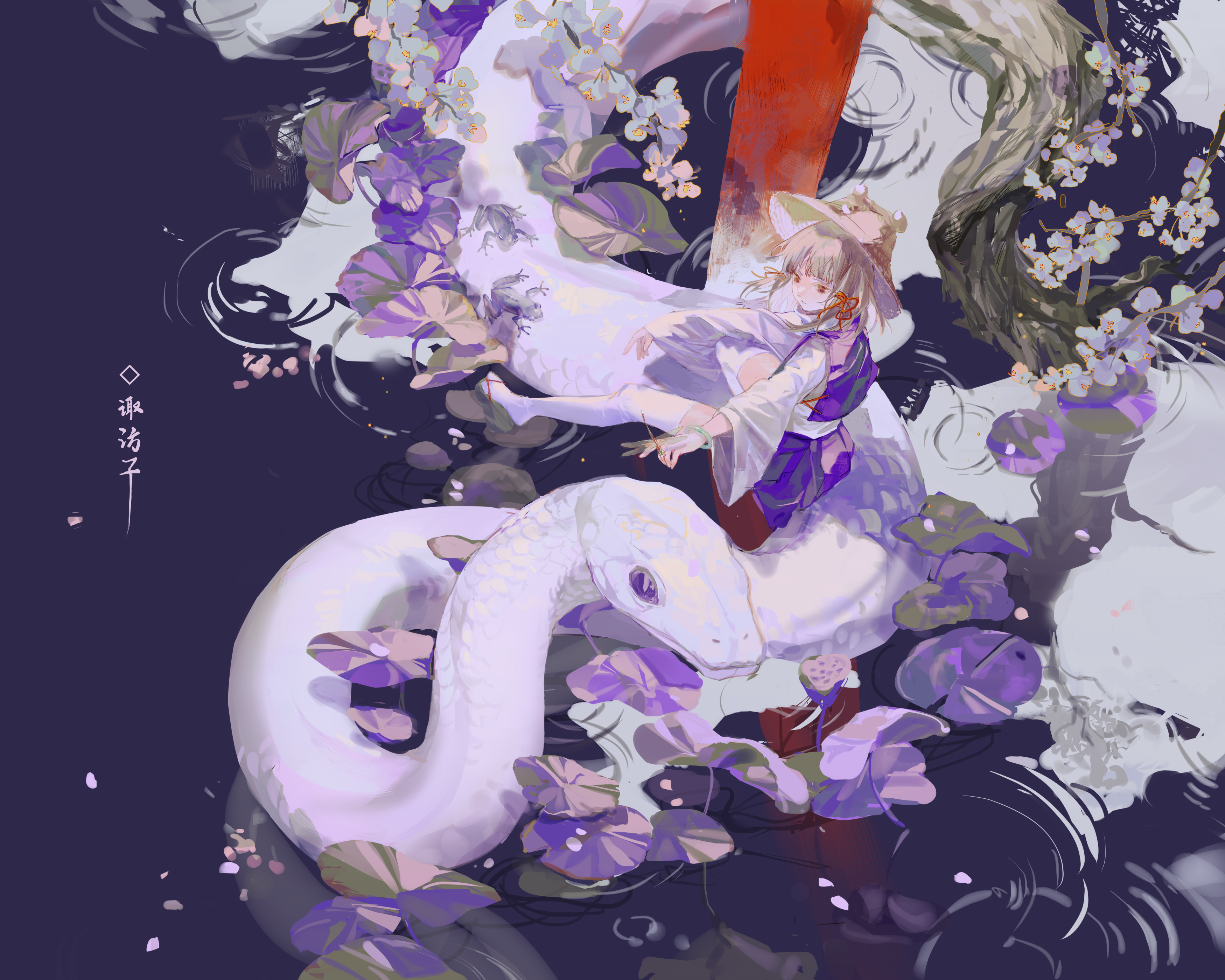 Anime Anime Girls Digital Art Artwork 2D Portrait Suika Touhou Moriya Suwako Snake 3500x2800