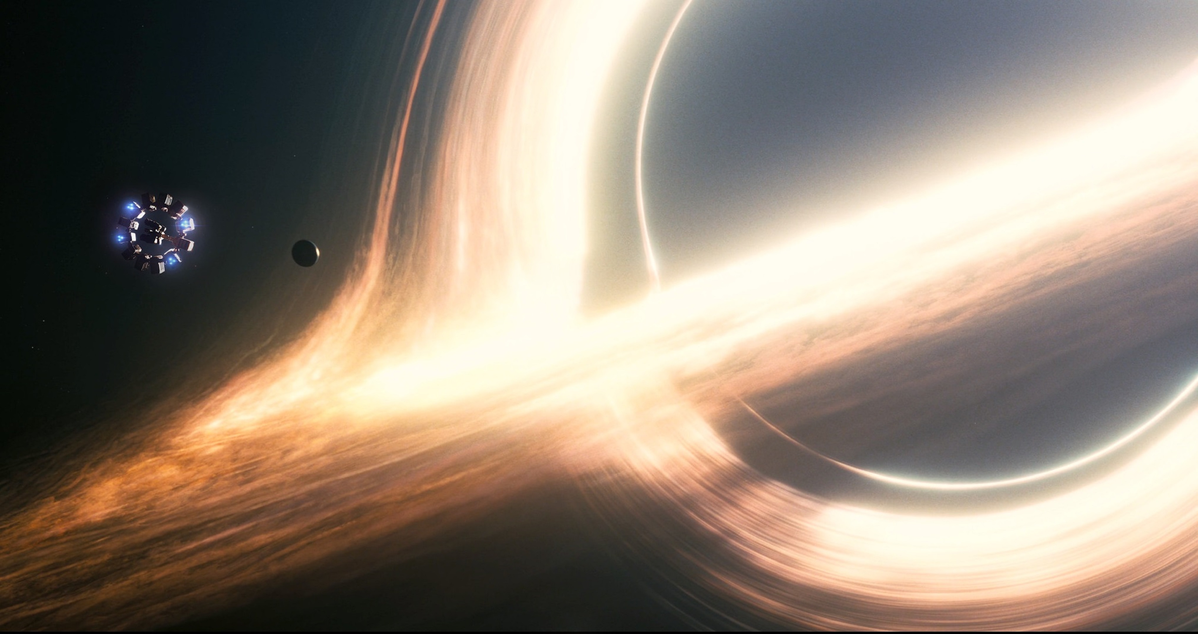 Interstellar Movie Space Black Holes Galaxy Spaceship Stars Planet Andromeda Milky Way 4079x2160