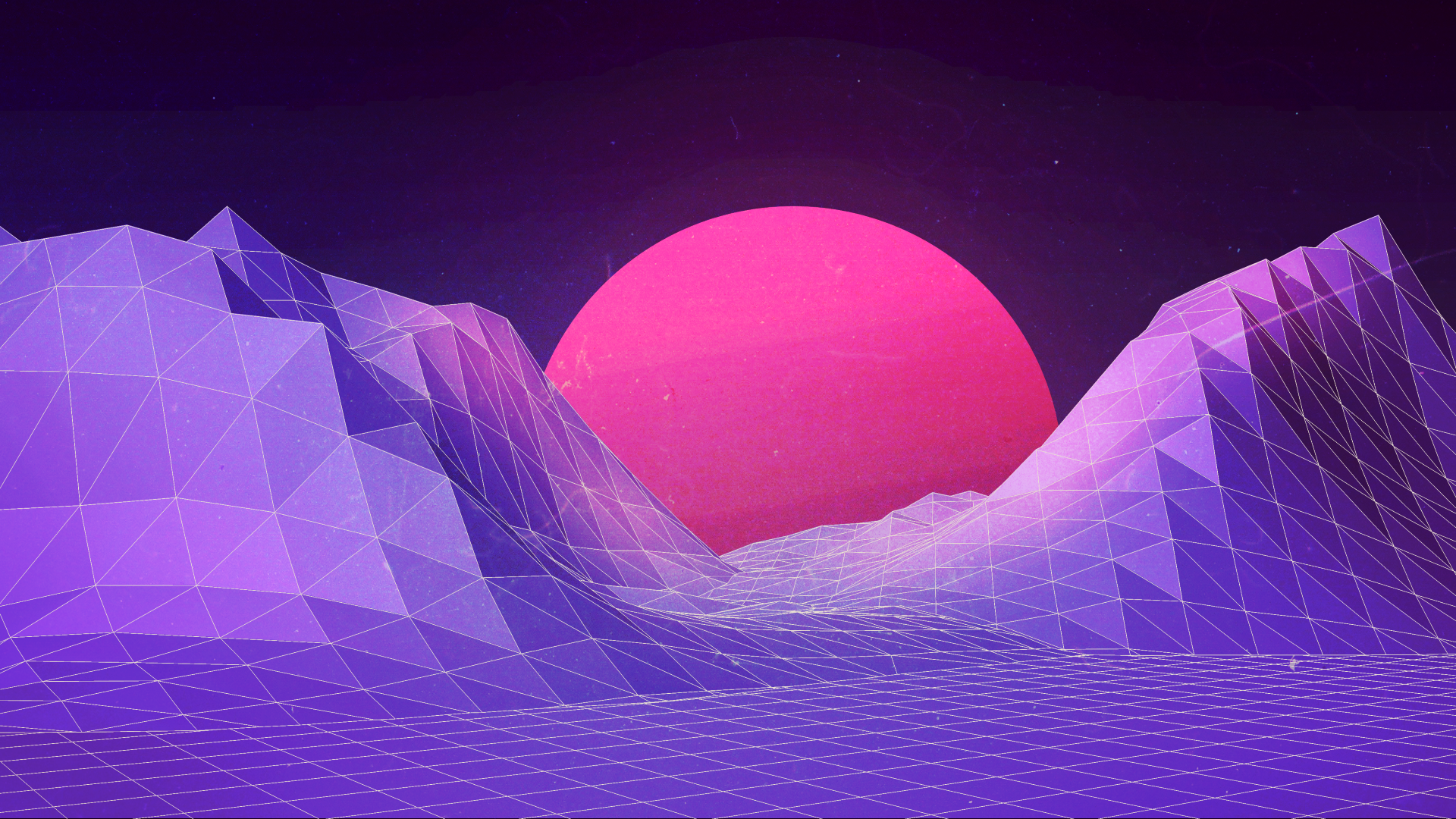 Landscape Synthwave Vector 1920x1080