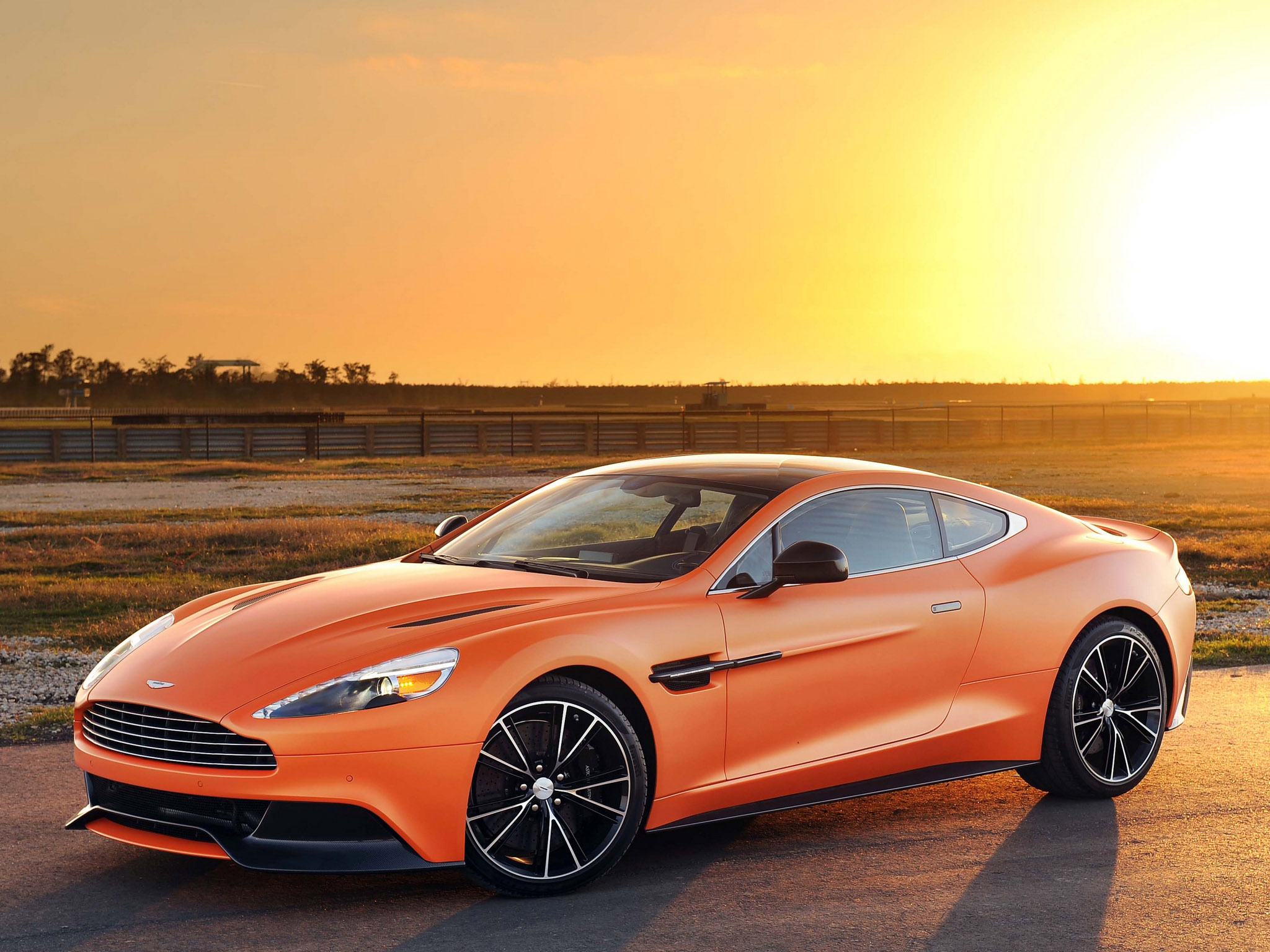 Aston Martin Aston Martin Vanquish Car Orange Car Sunset 2048x1536