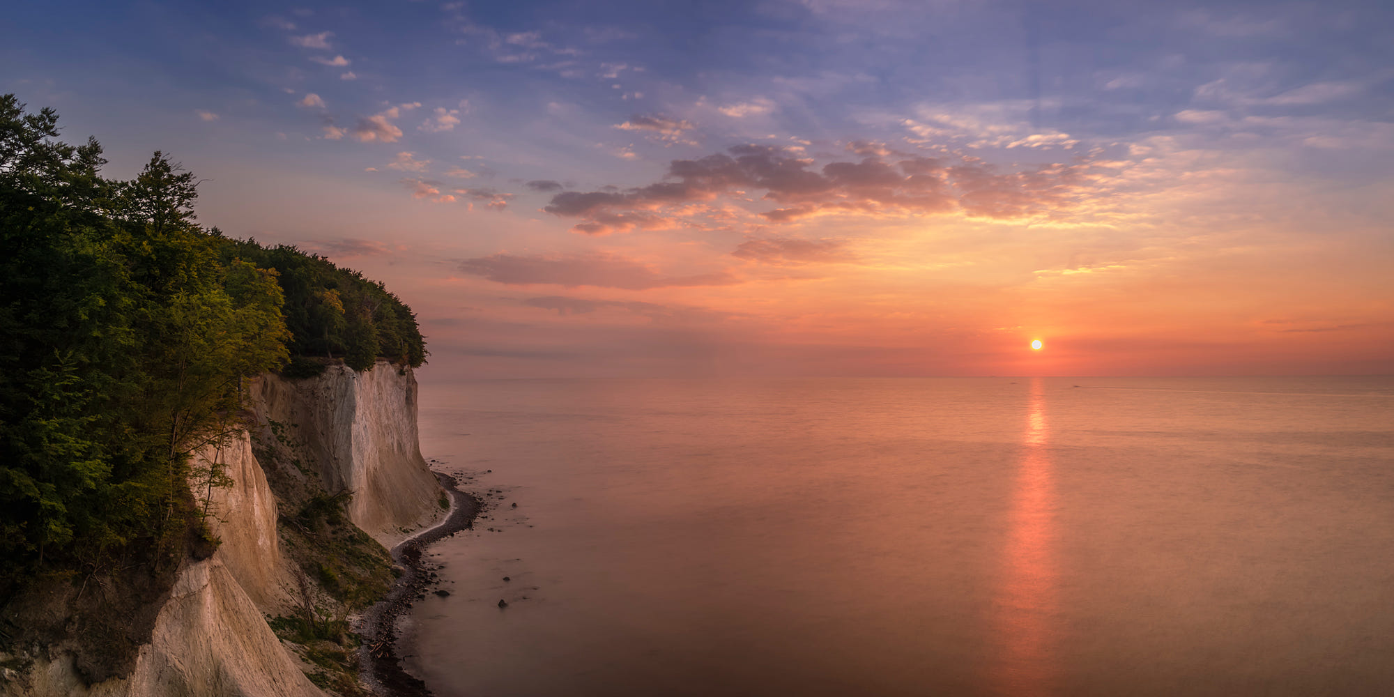 Cliff Earth Ocean Sea Sunset 2000x1000