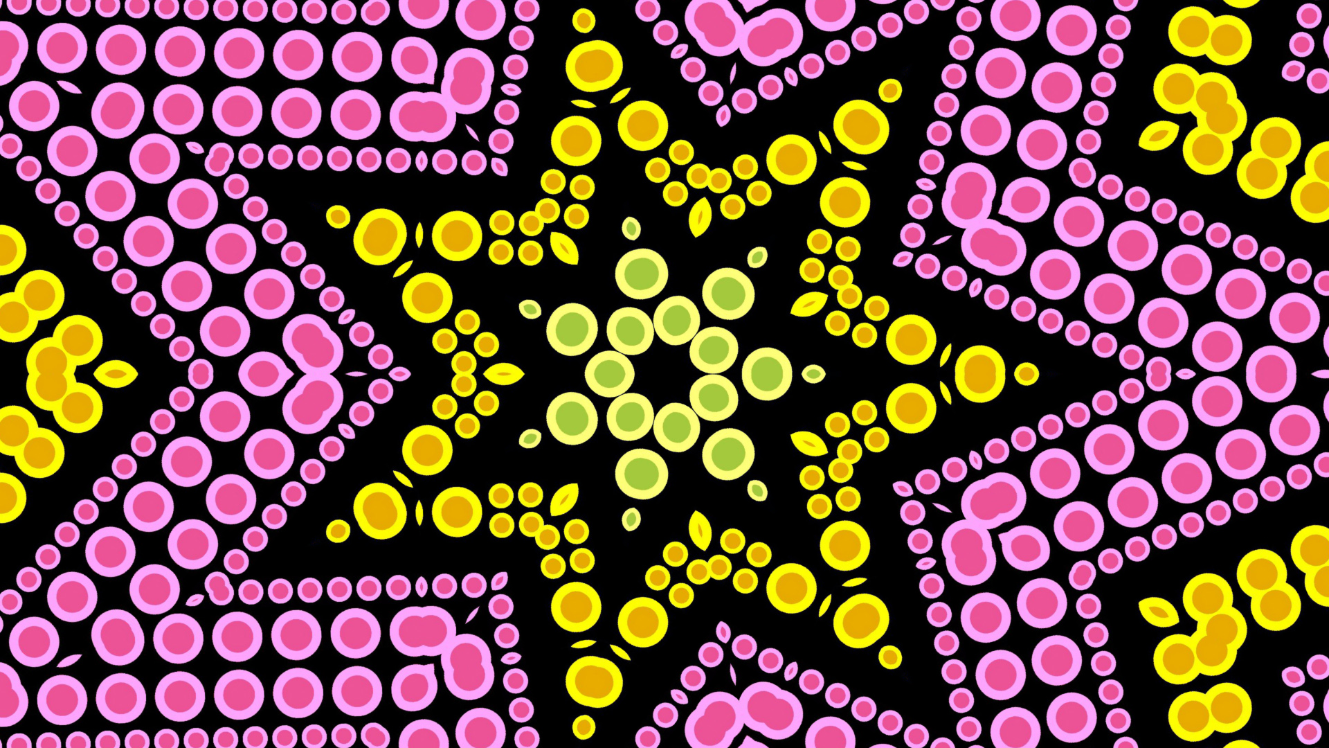 Abstract Artistic Colors Digital Art Kaleidoscope Pattern Shapes Star 1920x1080