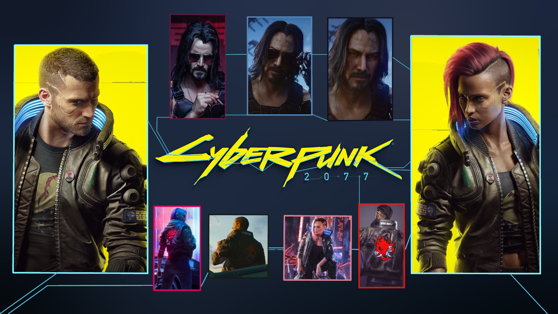 Cyberpunk 2077 Johnny Silverhand Male Vee Female Vee Cyberpunk Video Games Video Game Art Collage Sc 1920x1080