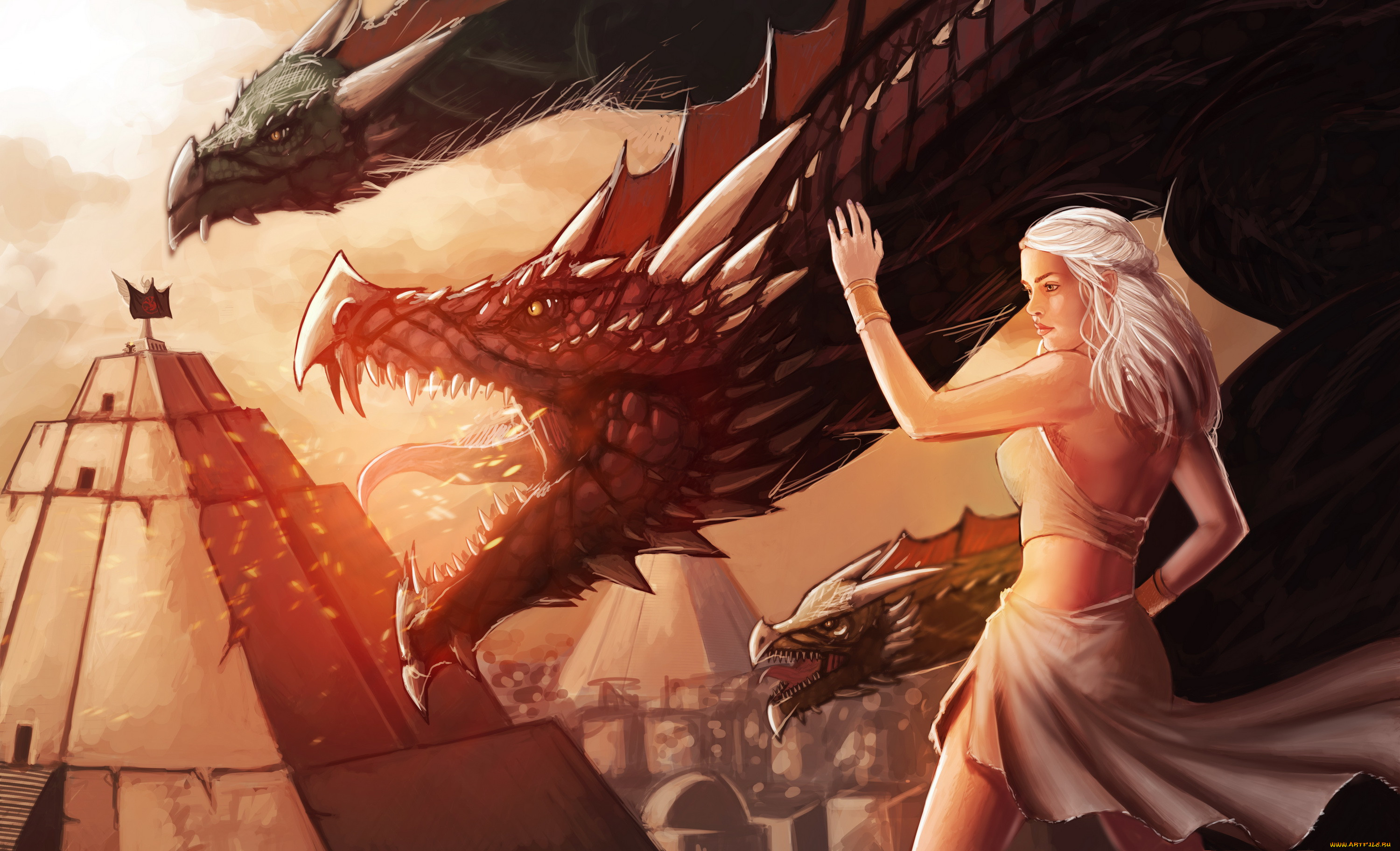 daenerys targaryen dragons wallpaper