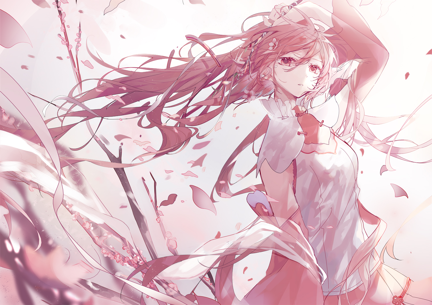 Anime Anime Girls Vocaloid Sakura Miku Hatsune Miku Cherry Blossom 1500x1061