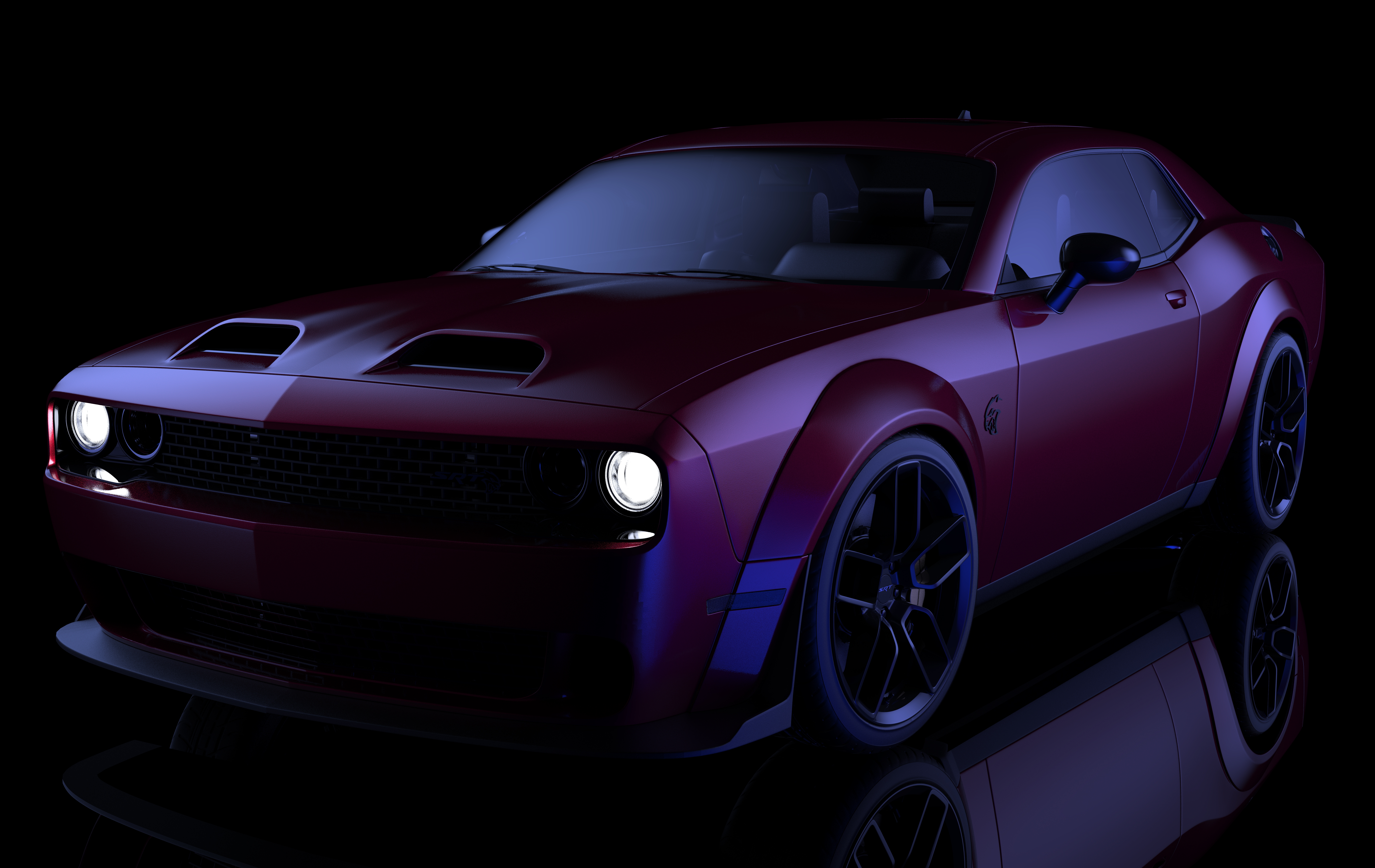 Dodge Challenger Hellcat Dodge Challenger Hellcat Widebody Car 3D Graphics Vehicle Muscle Cars Ameri 7680x4852