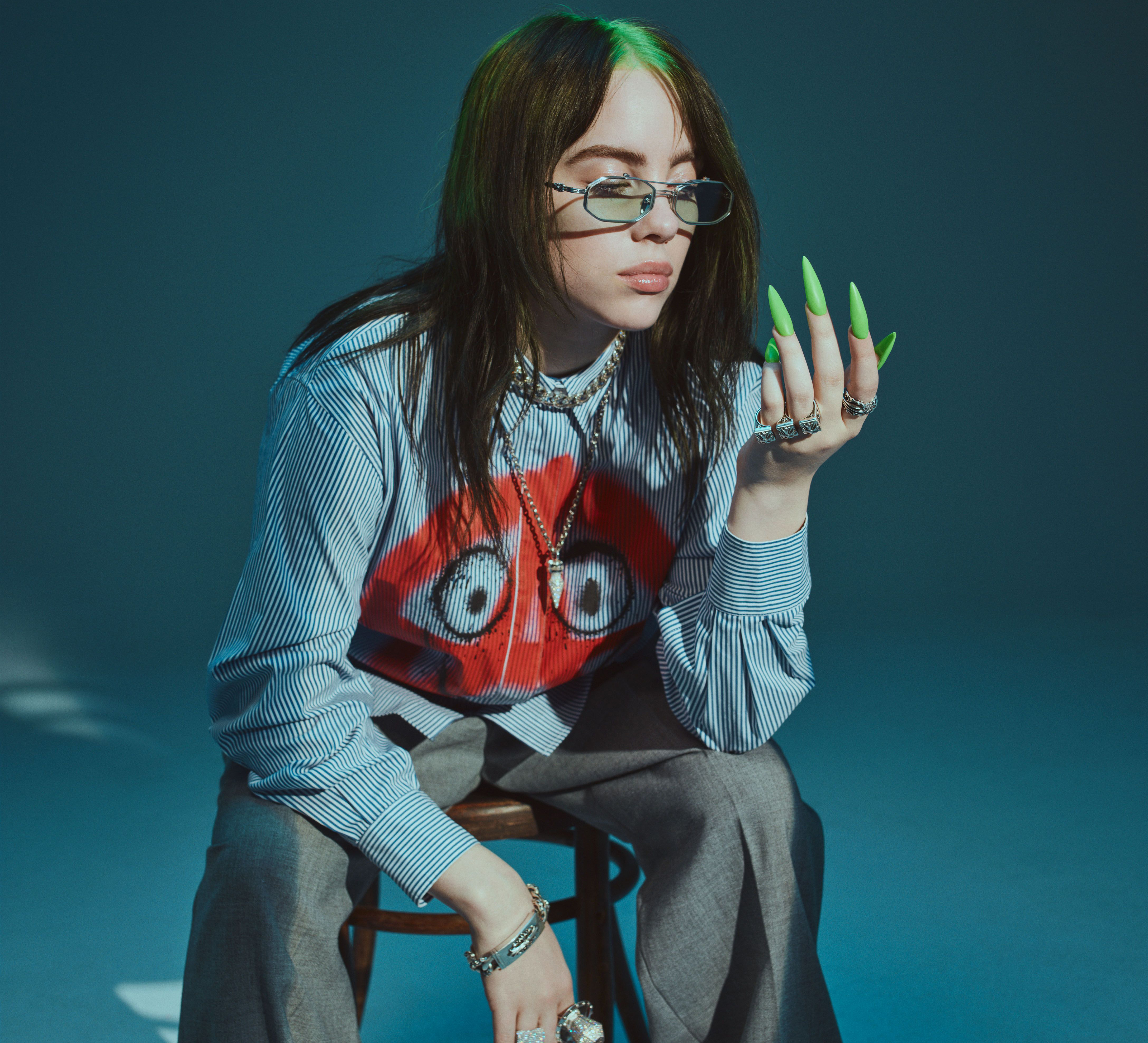 American Billie Eilish Glasses Singer 4350x3954