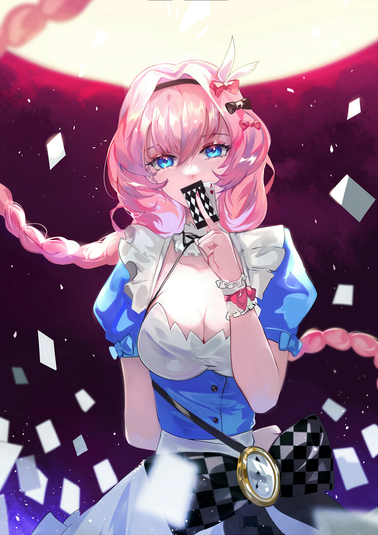 Anime Anime Girls Digital Art Artwork 2D Portrait Display Vertical Playing Cards Vardan Pink Hair Bl 1555x2200