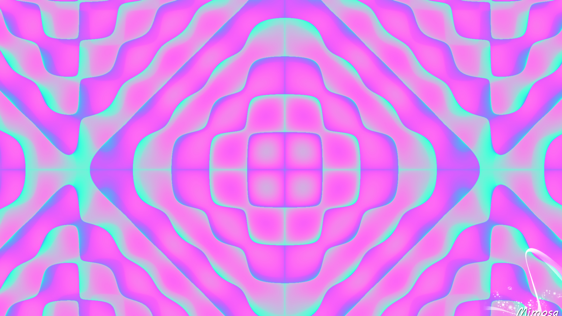 Abstract Artistic Digital Art Geometry Kaleidoscope Pattern Pink Shapes 1920x1080