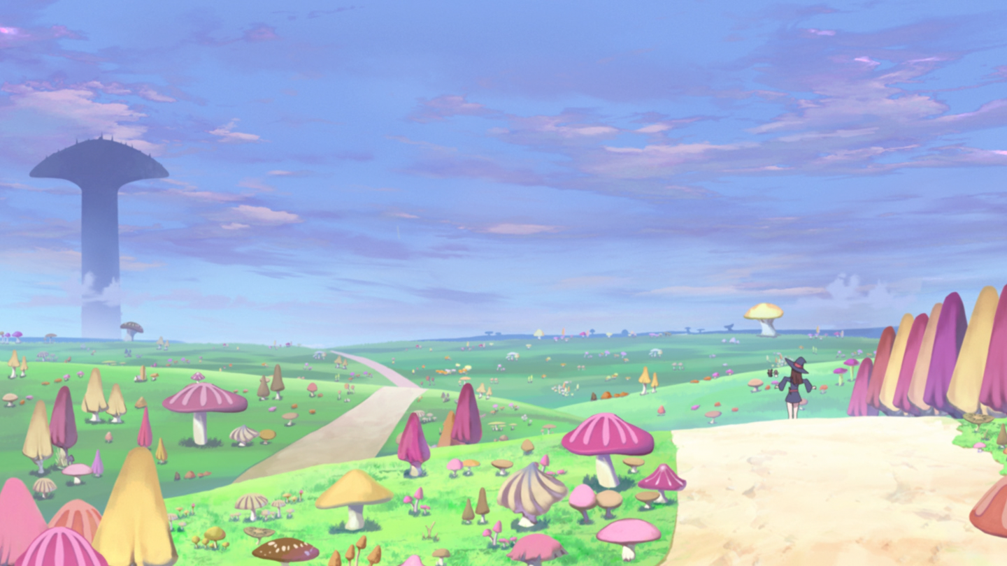 Little Witch Academia Mushroom Anime Colorful Sky 1440x810