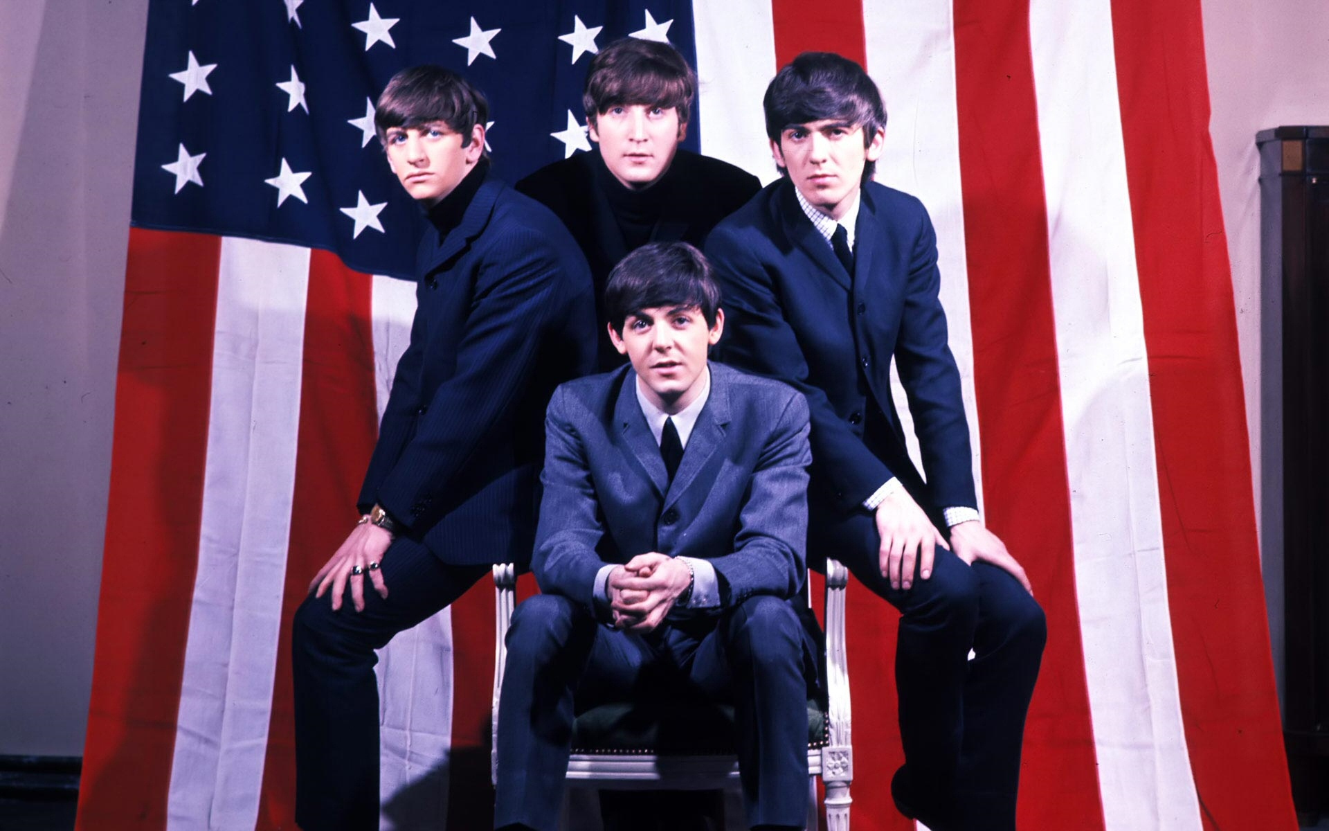 The Beatles John Lennon Paul McCartney Ringo Starr George Harrison Musician Rock Bands Suits Stars A 1920x1200