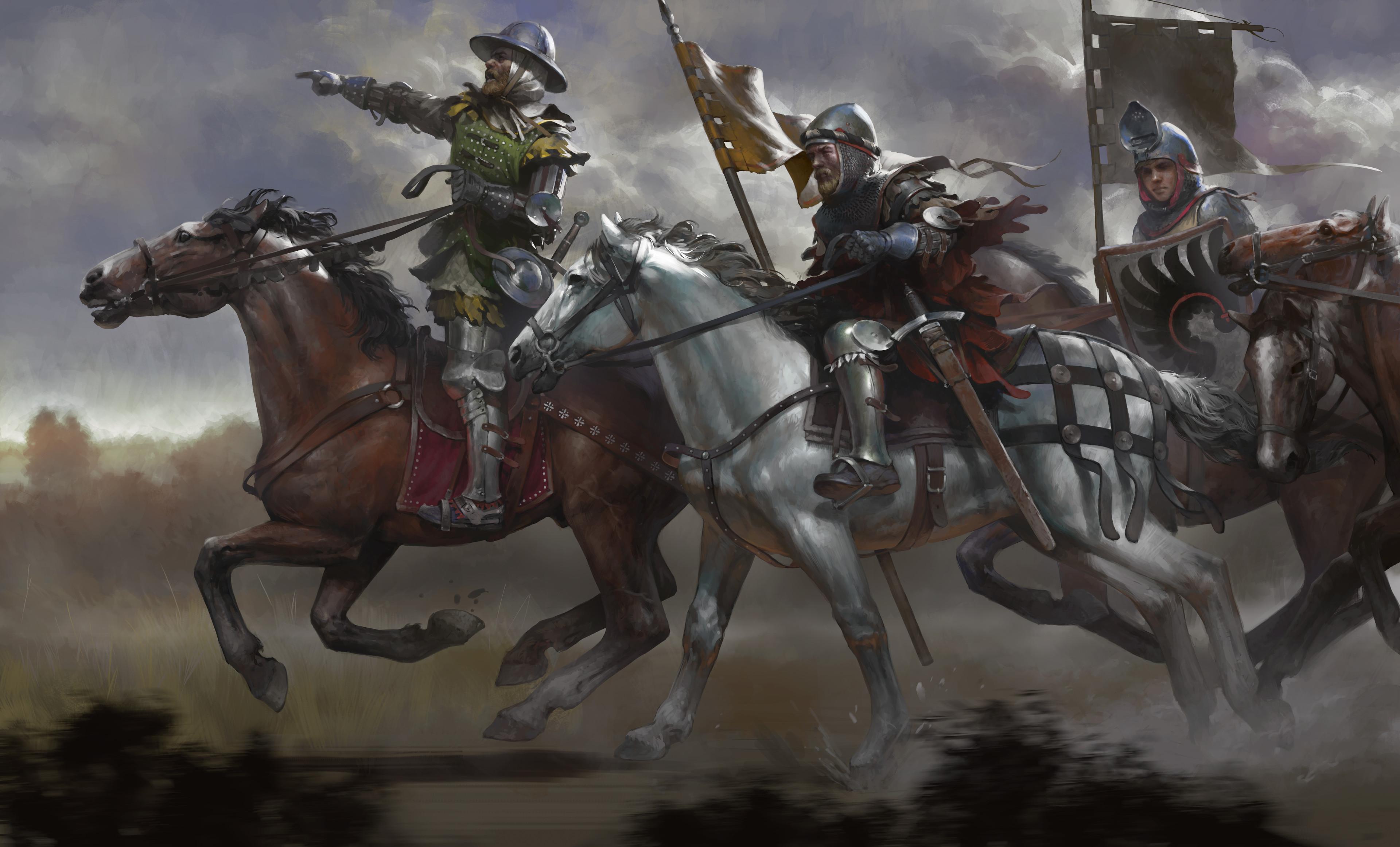 Kingdom Come Deliverance Artwork Knight Warrior Horse Horseman Horse Riding 3840x2324