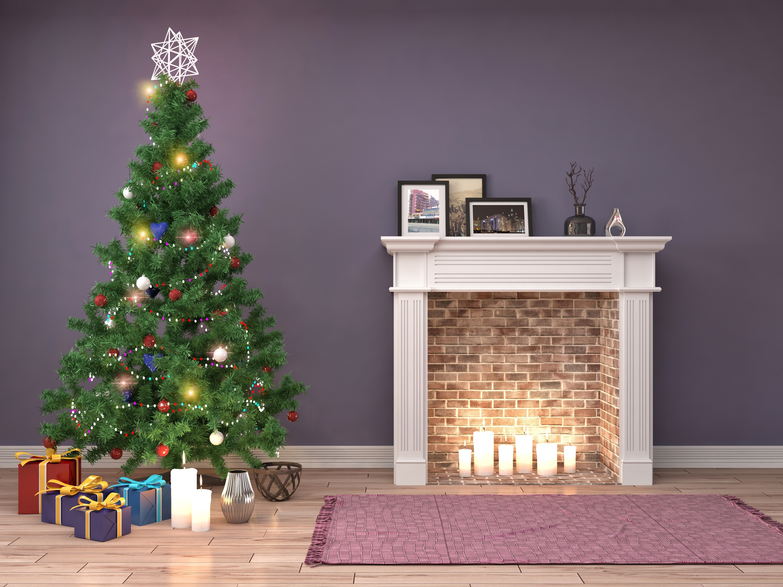 Chimney Christmas Christmas Tree 2560x1920