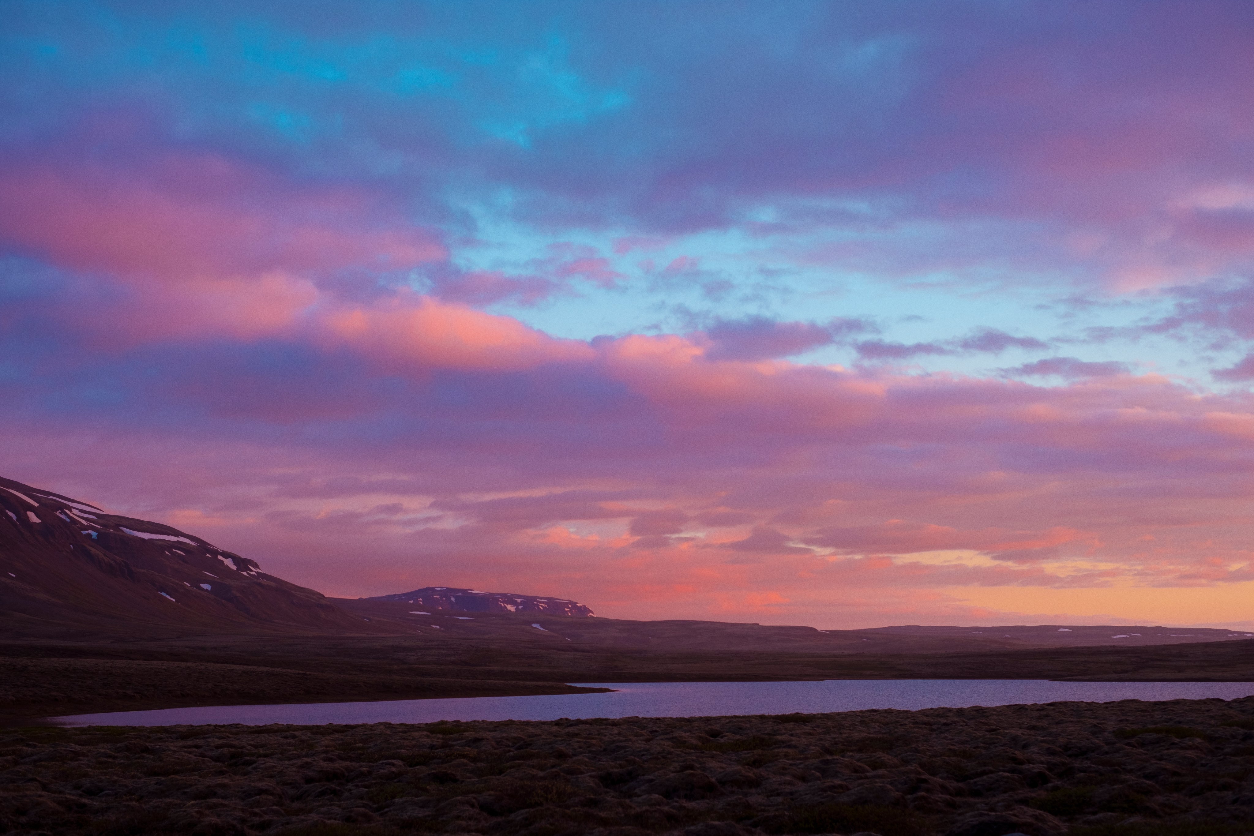 Sunset Clouds Iceland Nature Landscape Sky 4096x2731