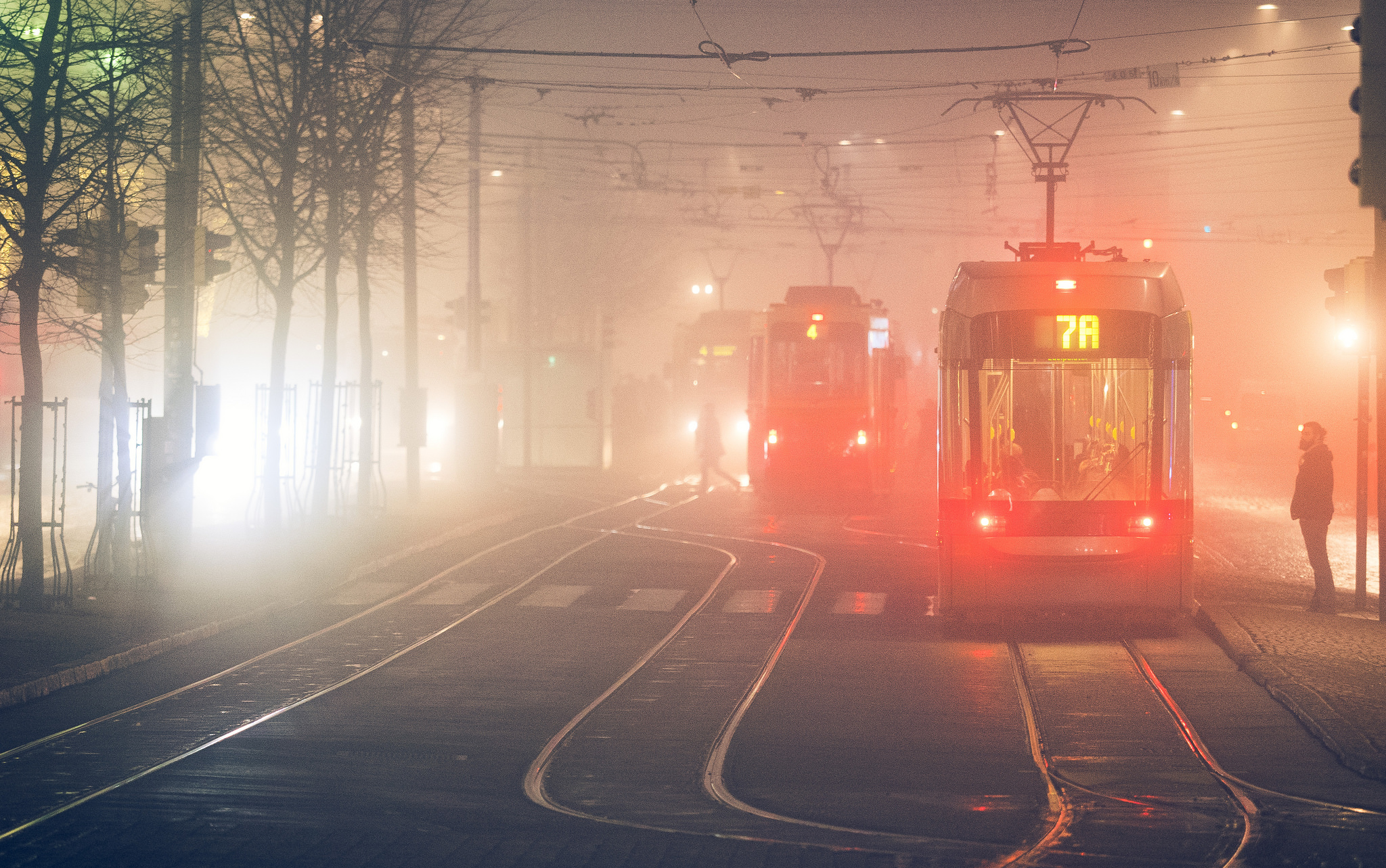 Tram Railway Mist Finland Helsinki Street City Road 2048x1283