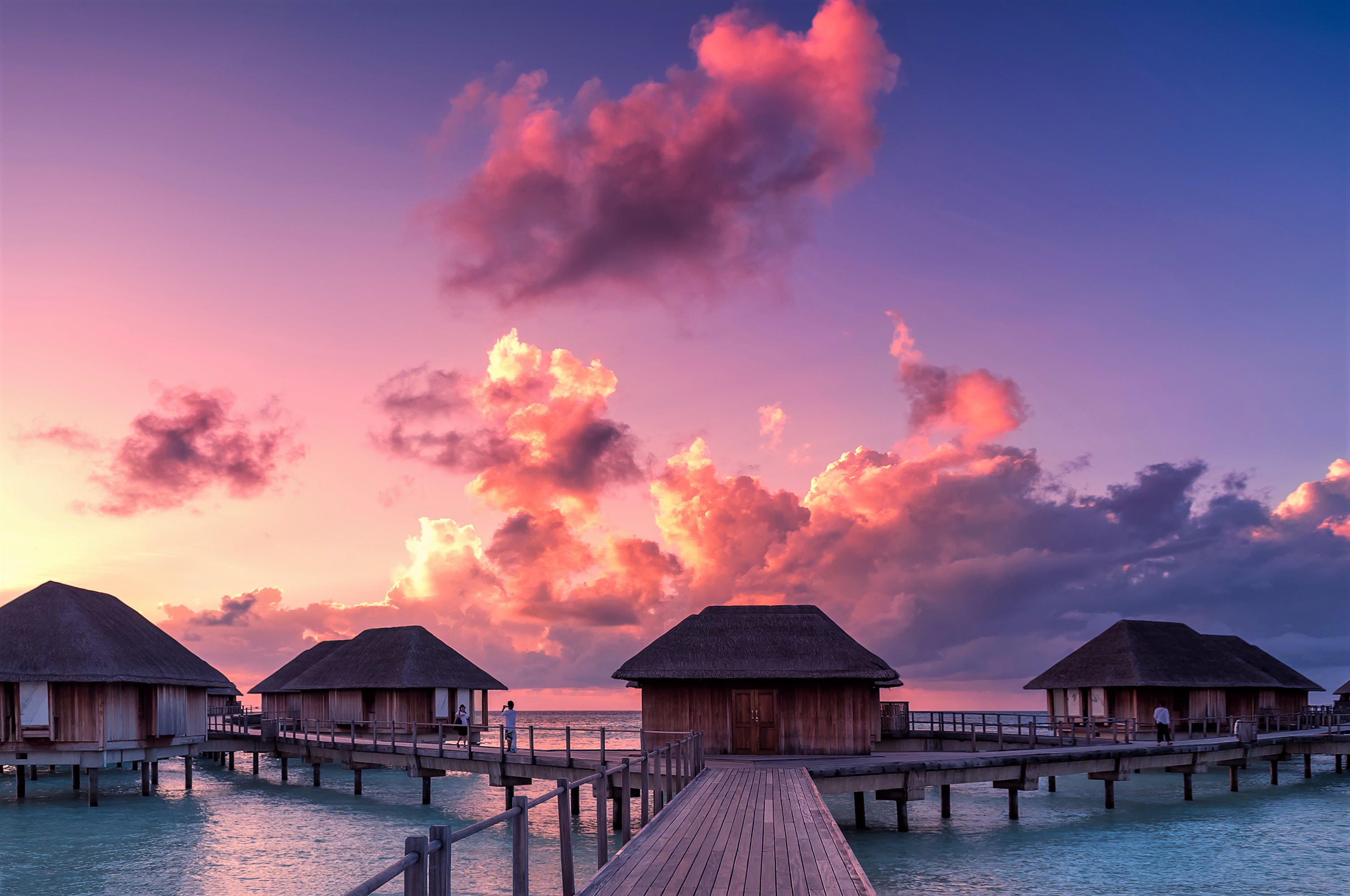 Bungalow Hut Maldives Ocean Resort Sea 3012x2000