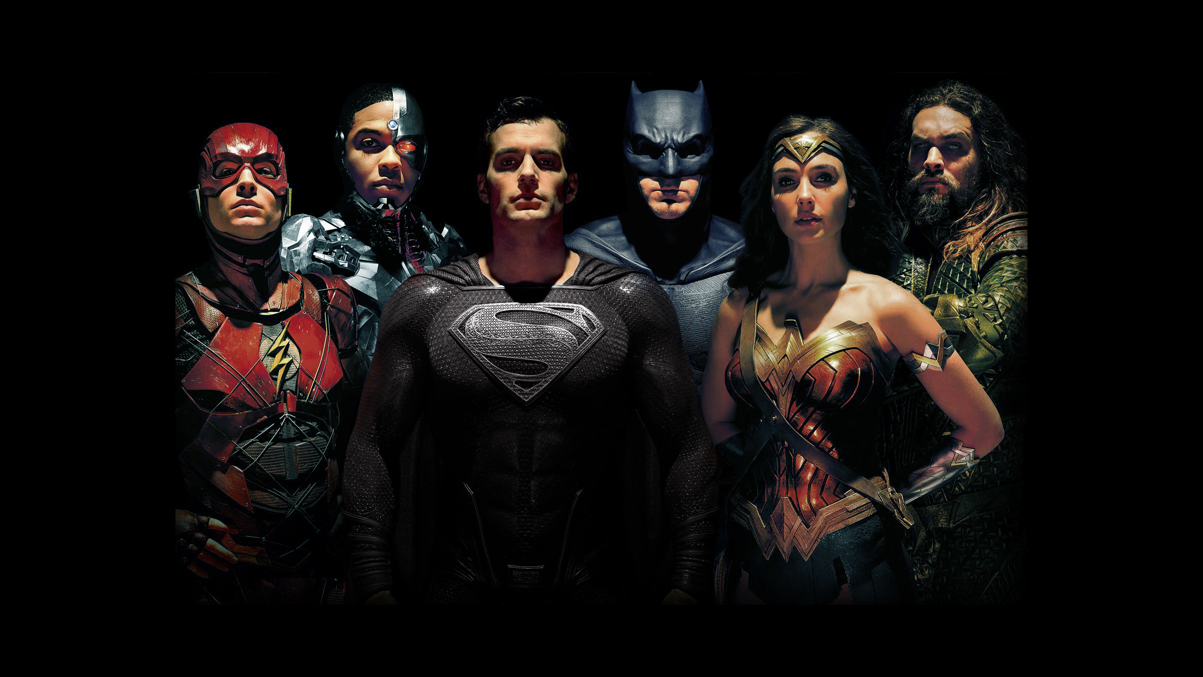 Justice League Superman Batman Wonder Woman Flash Cyborg DC Comics Aquaman Gal Gadot Jason Momoa Hen 2400x1350