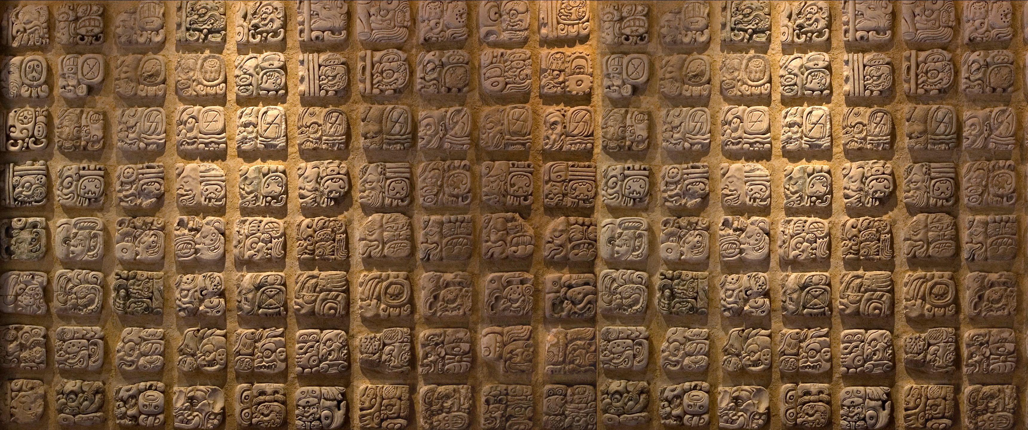 Ultra Wide Ultrawide Stone Wall Mosaic Symbolism Maya Civilization 3440x1440