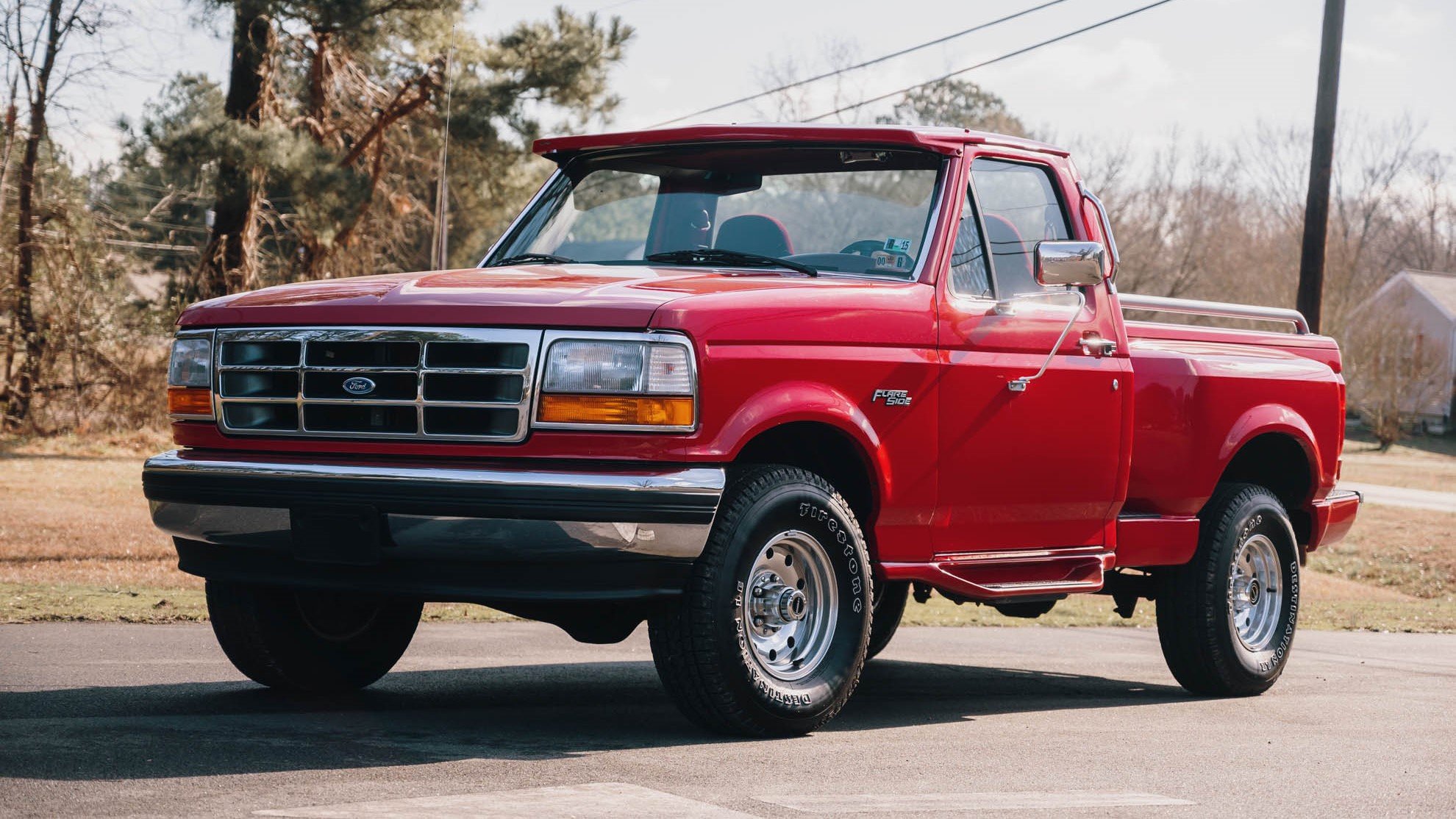 Ford F 150 Flareside Truck Red 1980x1114