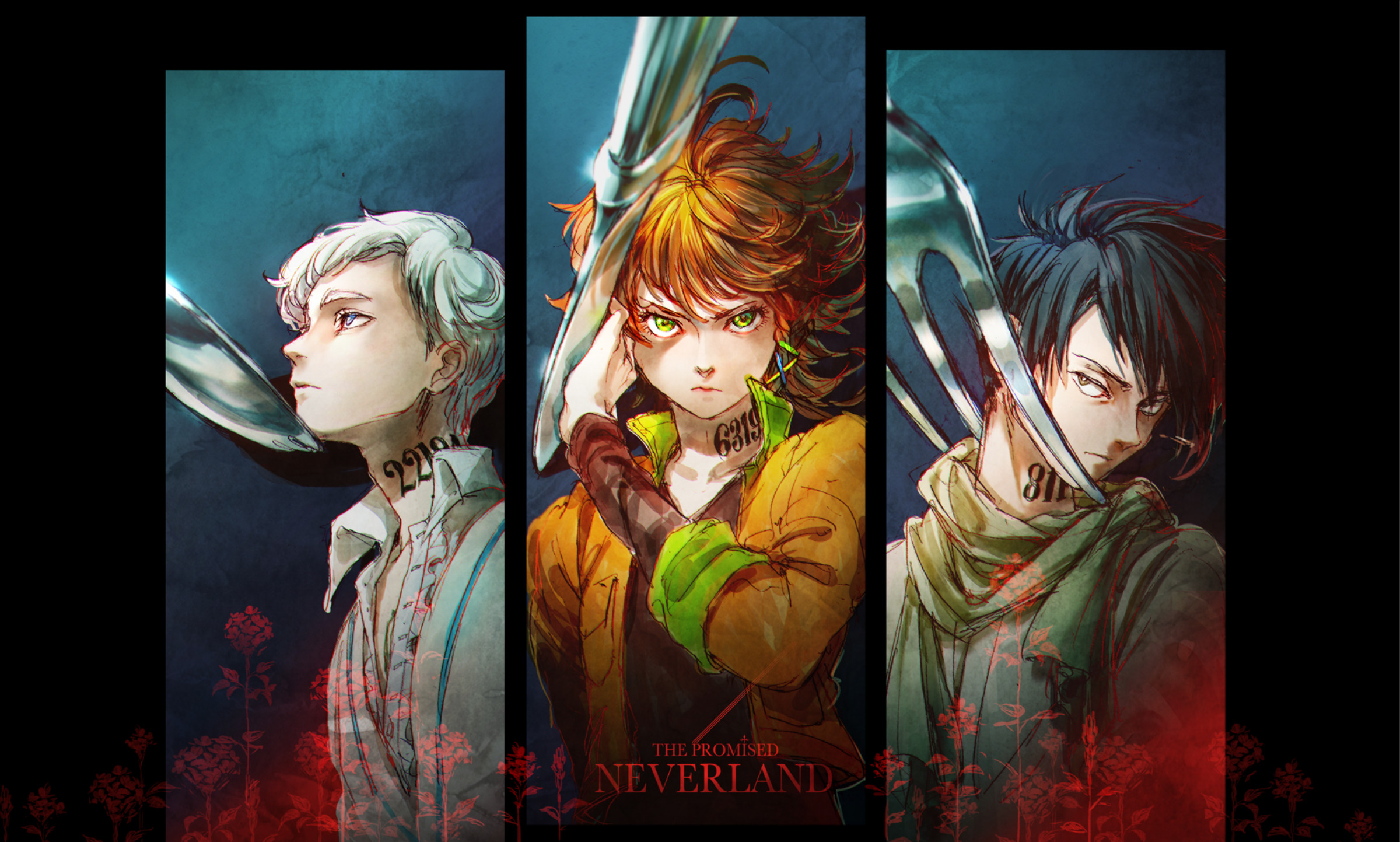 Emma The Promised Neverland Norman The Promised Neverland Ray The Promised Neverland 2400x1443