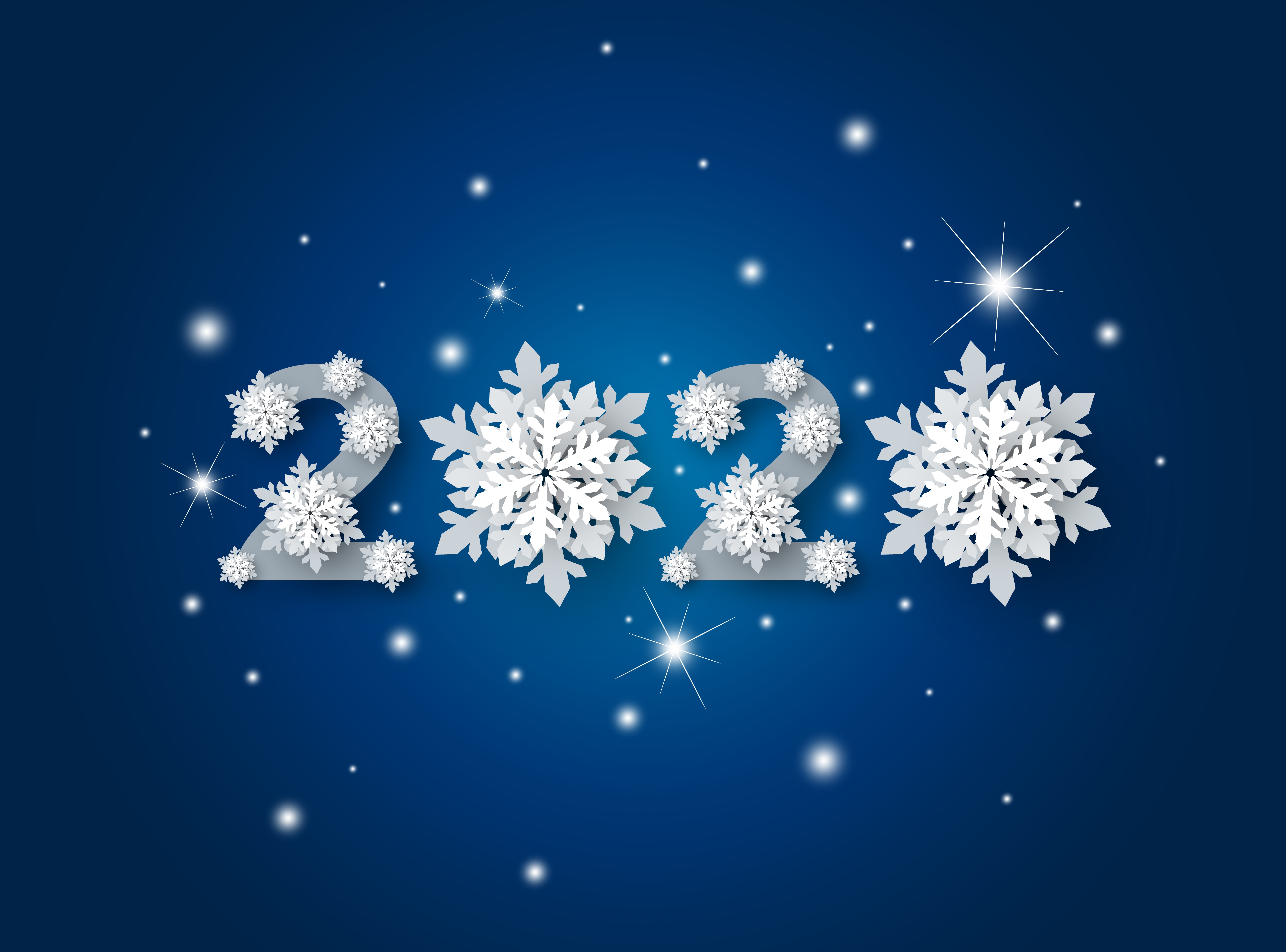 New Year New Year 2020 Snowflake 8000x5923