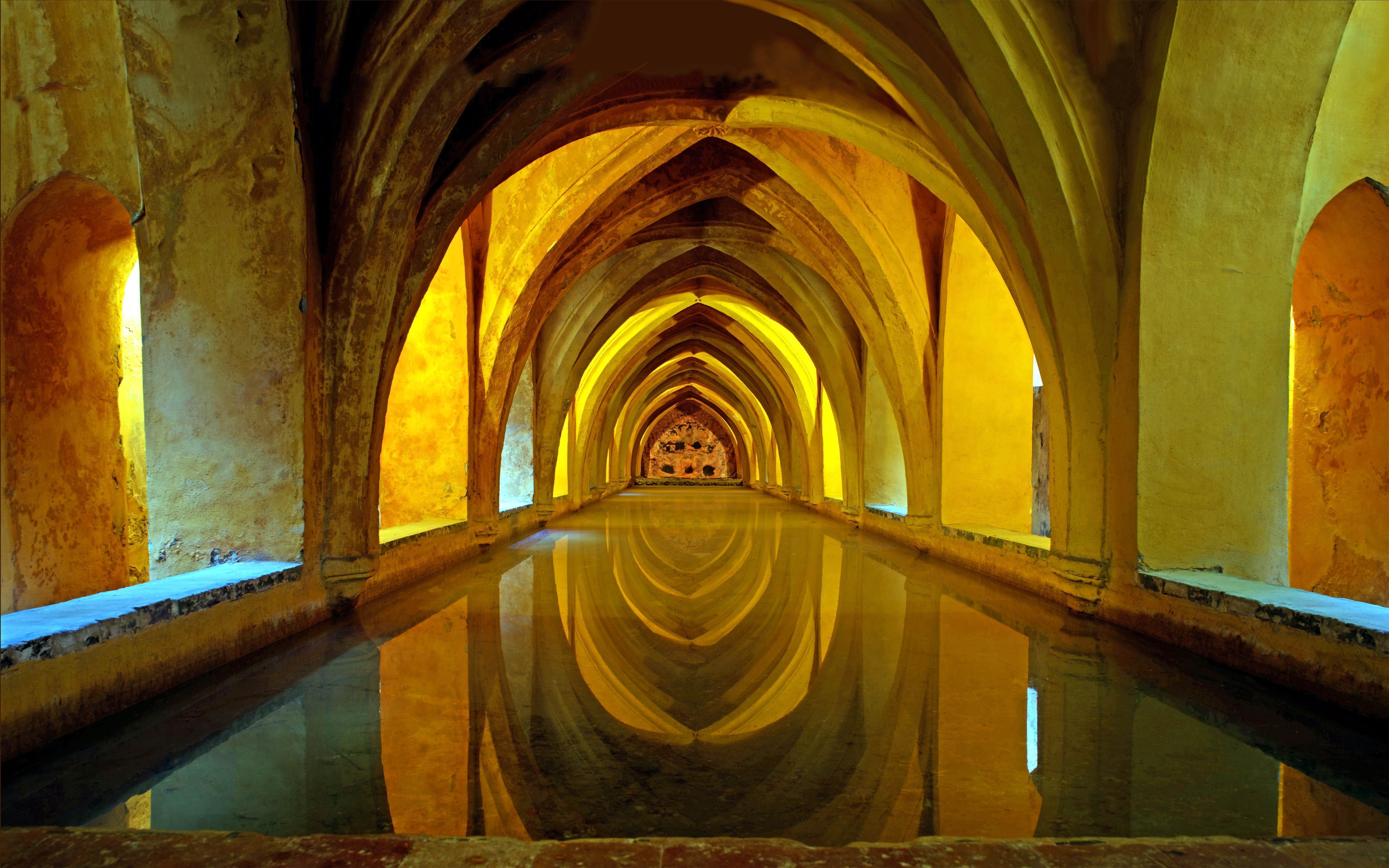Arch Architecture Interior Reflection Water 6144x3840