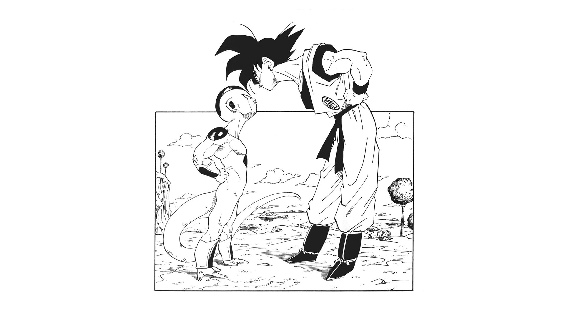 Dragon Ball Dragon Ball Z Son Goku Frieza Manga Simple Background 1920x1080