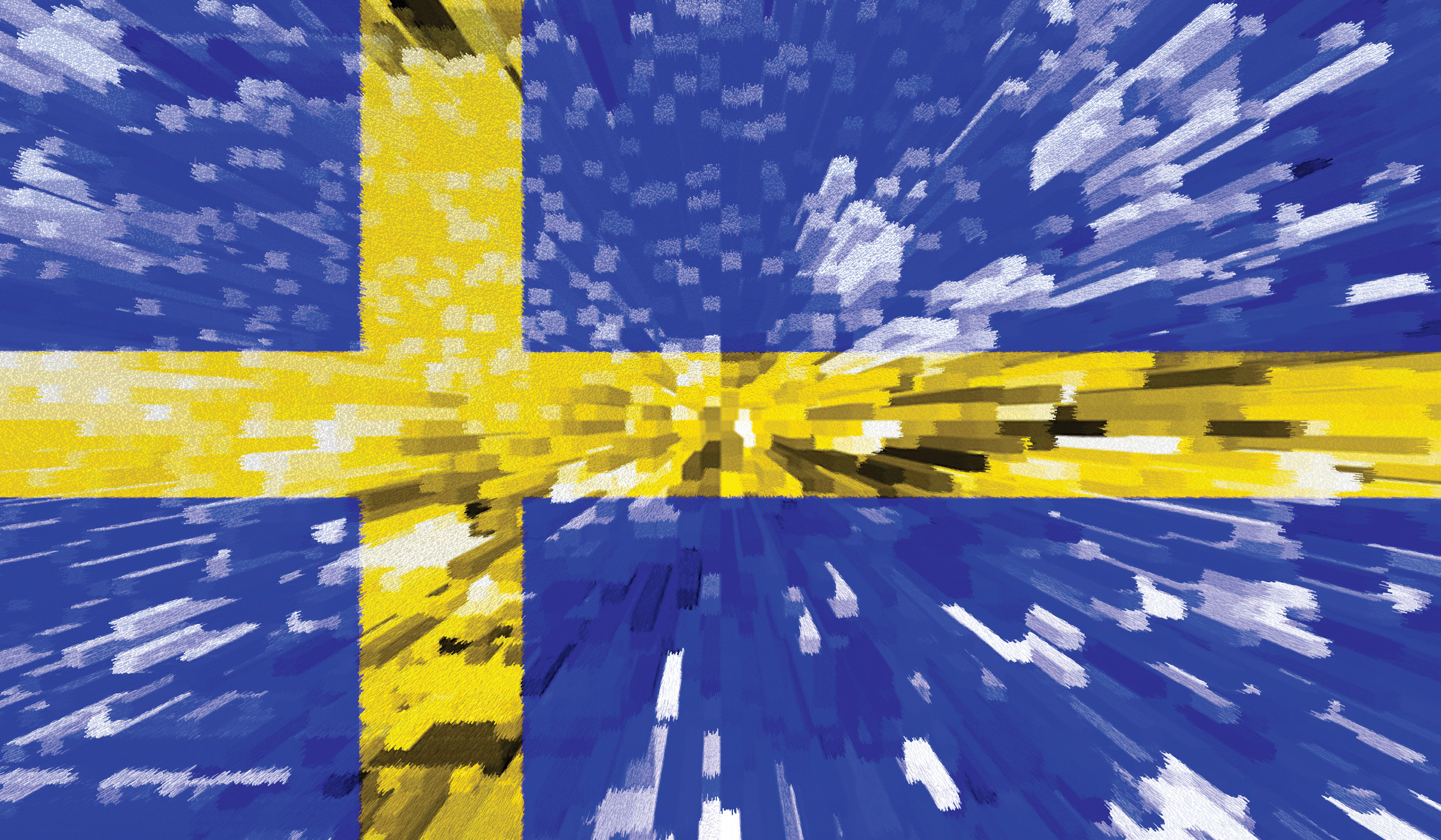 Artistic Blue Flag Sweden Yellow 2540x1482