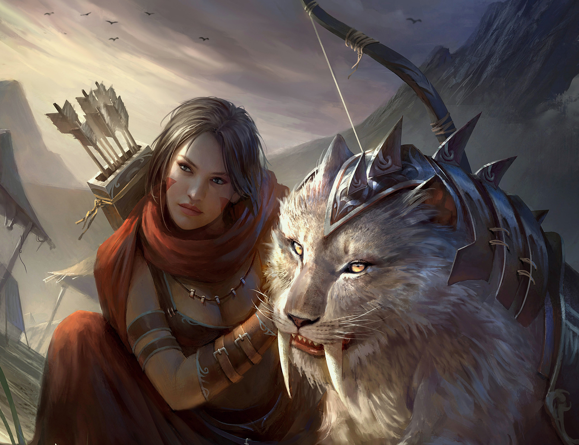 Girl Hunter Legend Of The Cryptids Saber Toothed Tiger Woman Warrior 1920x1475