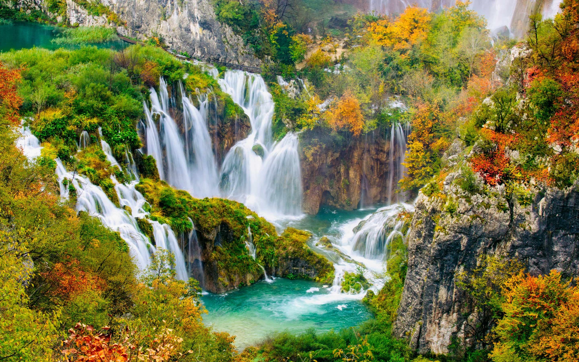 Croatia Nature Plitvice Lakes National Park Waterfall 2200x1375