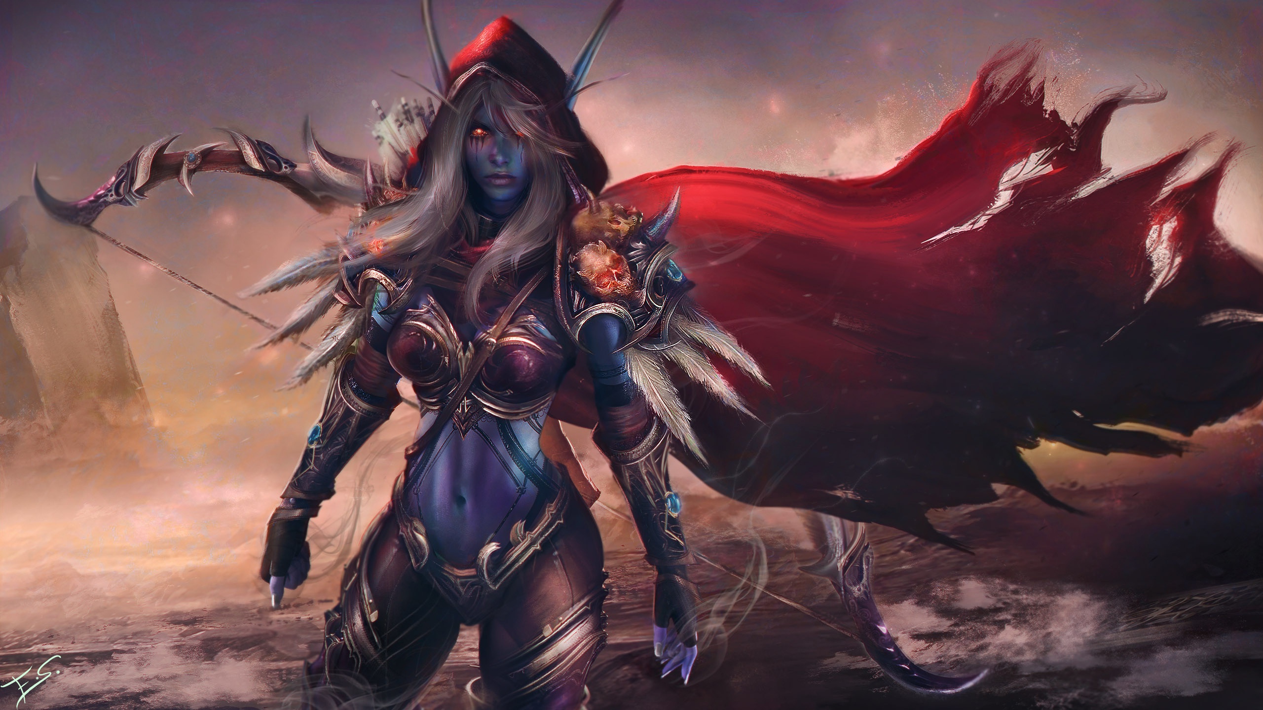 Bow Sylvanas Windrunner Woman Warrior World Of Warcraft 2560x1440