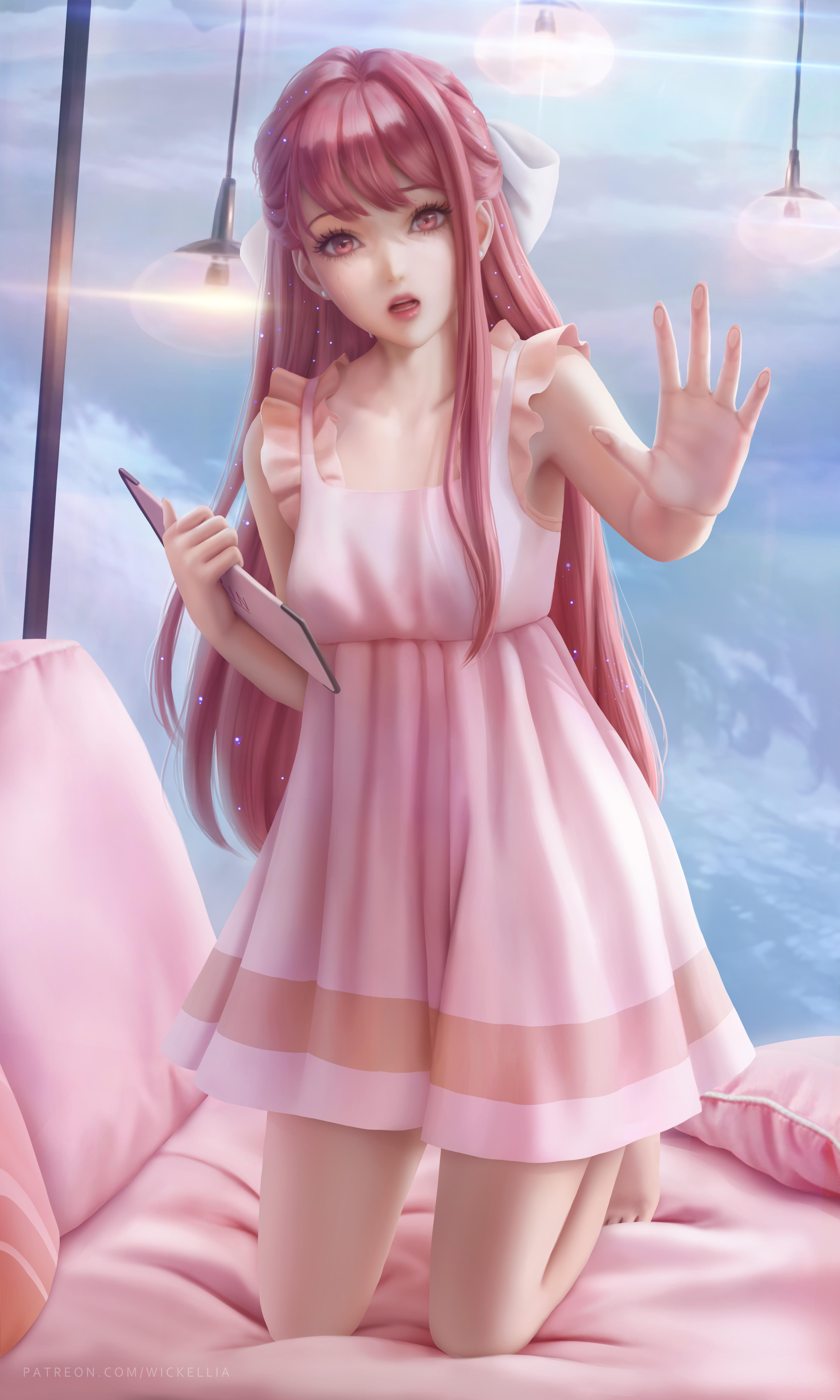 Rin Shelter Shelter Anime Anime Anime Girls Pink Hair Bangs Long Hair Pink Eyes Crying Parted Lips D 3900x6500