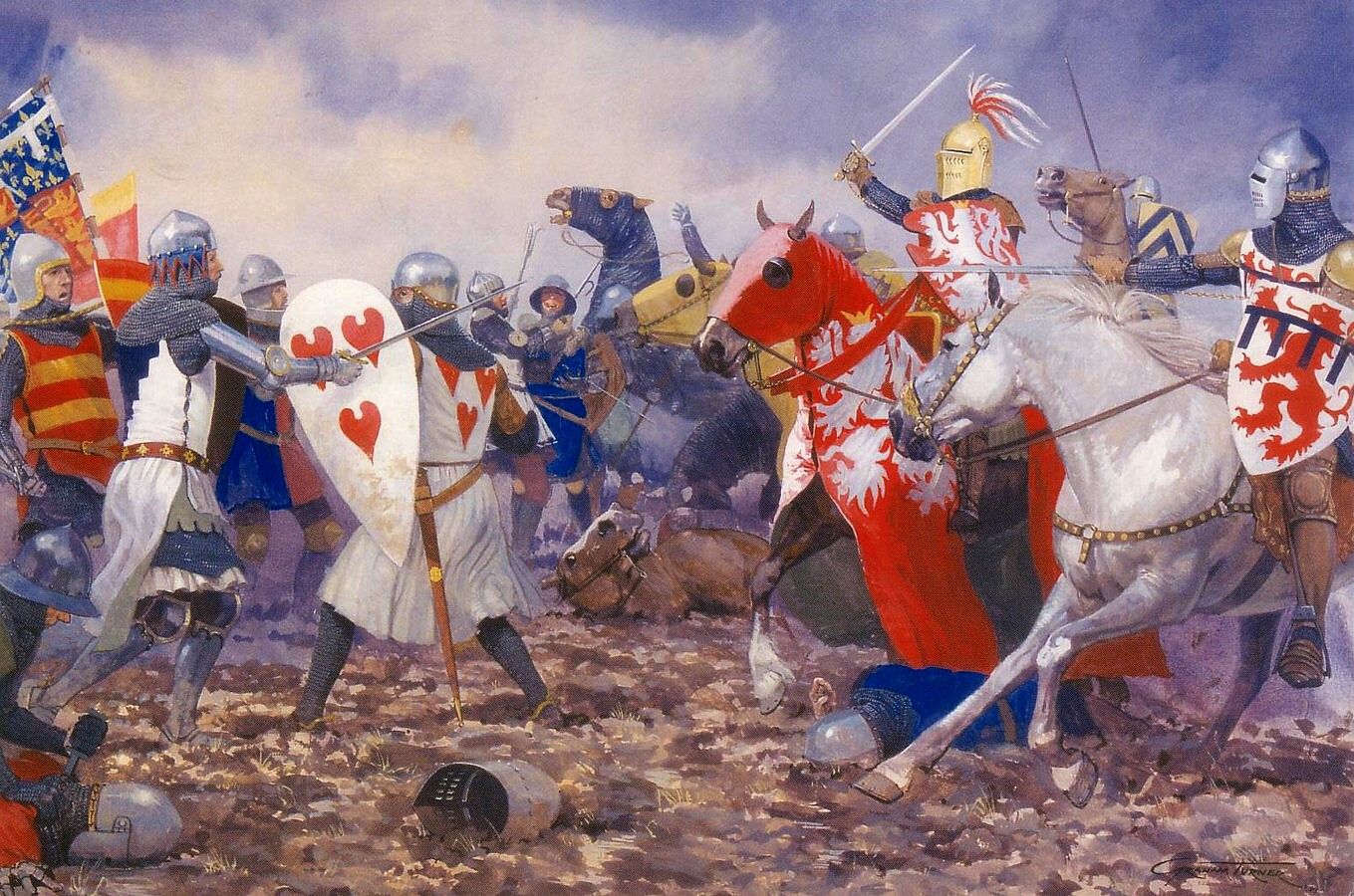 Battle Of Crecy Knight War History Artwork Military Soldier 1359x900