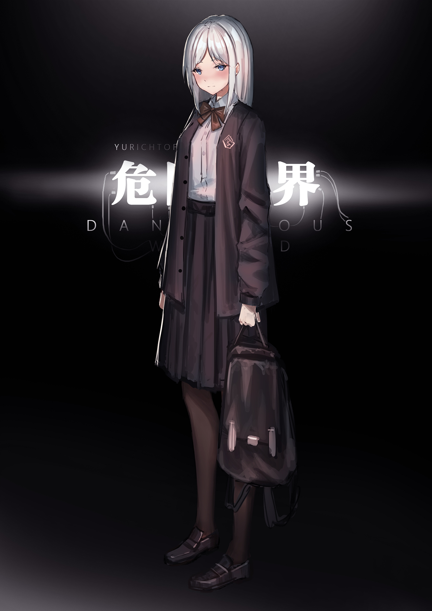 Yurichtofen Anime Anime Girls Original Characters Portrait Display School Uniform Silver Hair Blue E 1414x2000