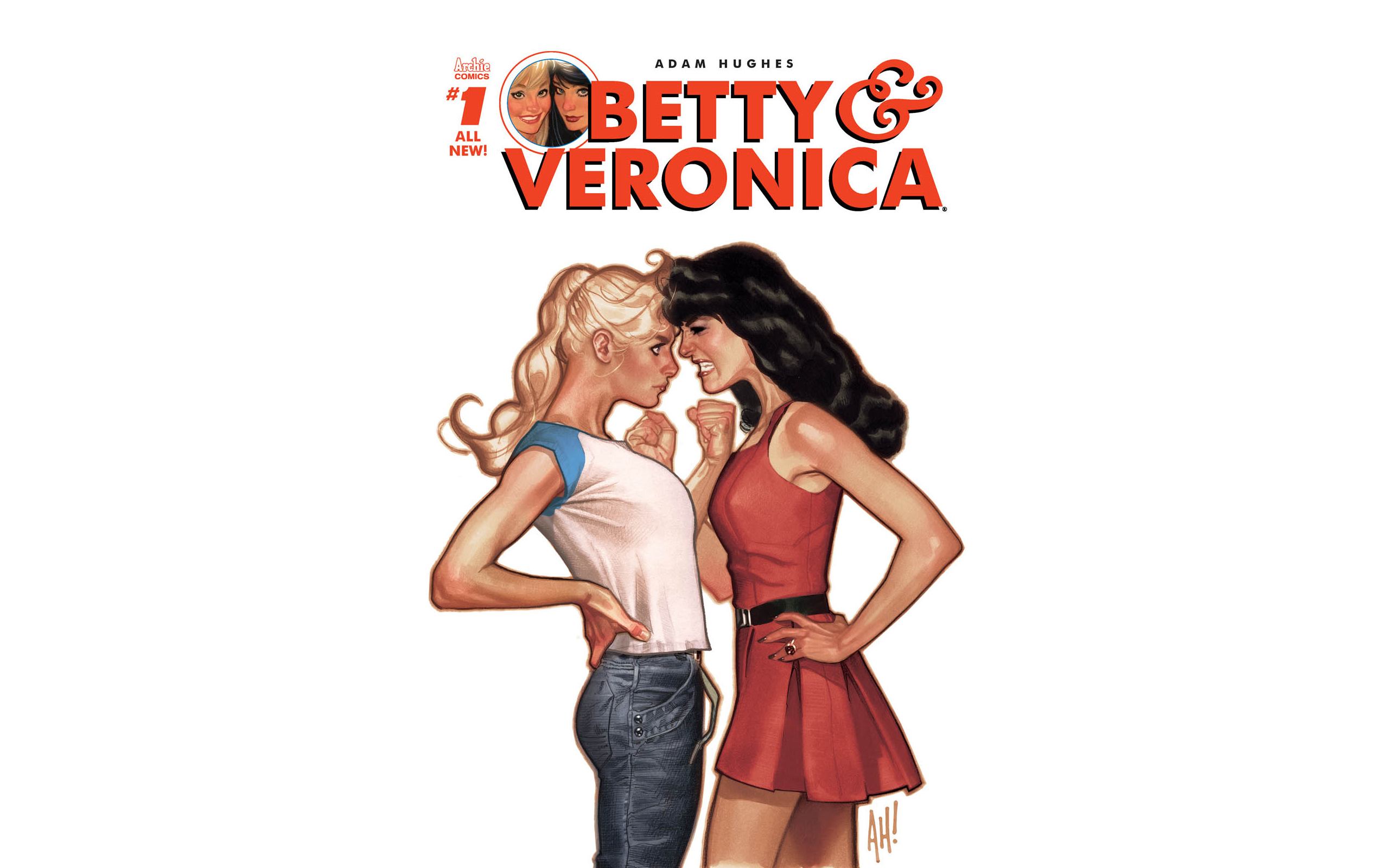 Betty Veronica Comics Illustration White Background Adam Hughes Archie Comics 2560x1600