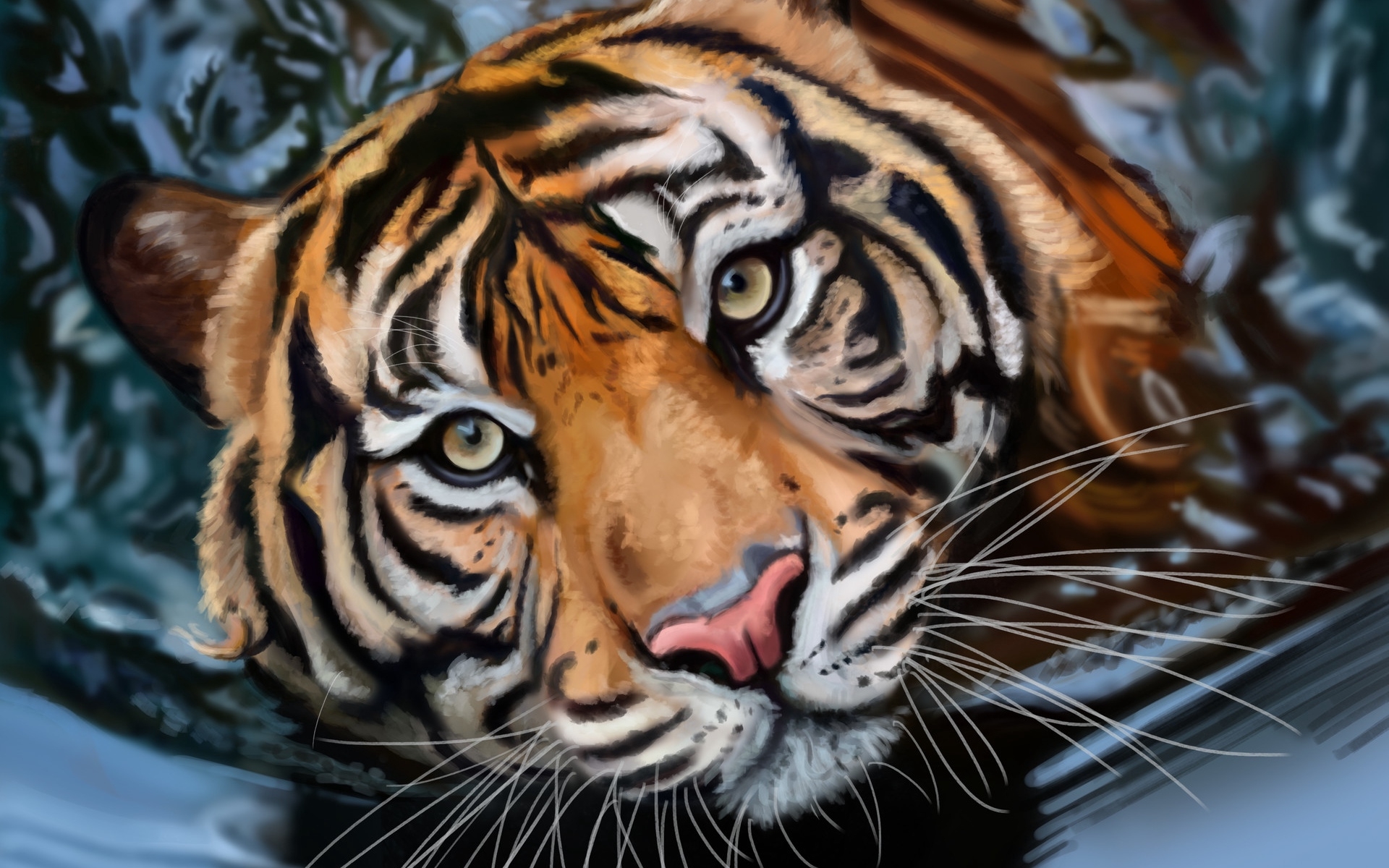 Close Up Face Painting Tiger 1920x1200