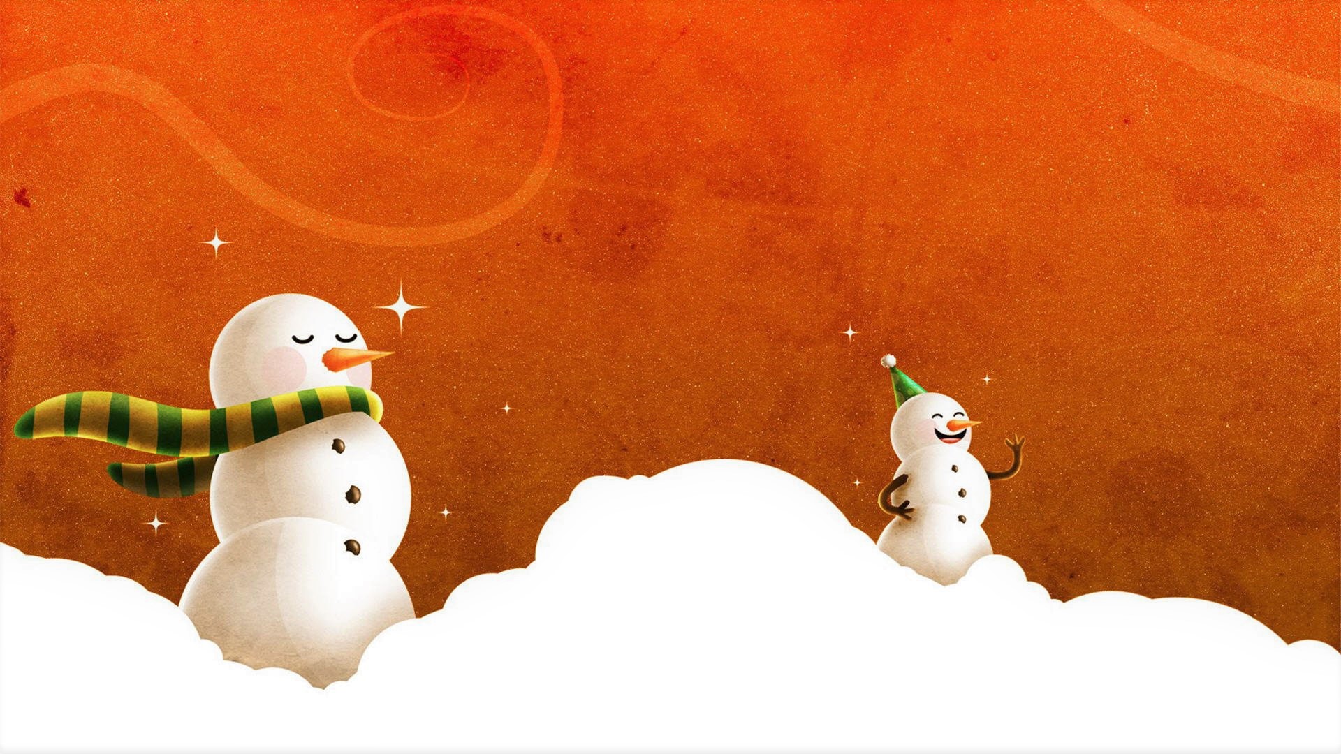 Artistic Snow Snowman 1920x1080
