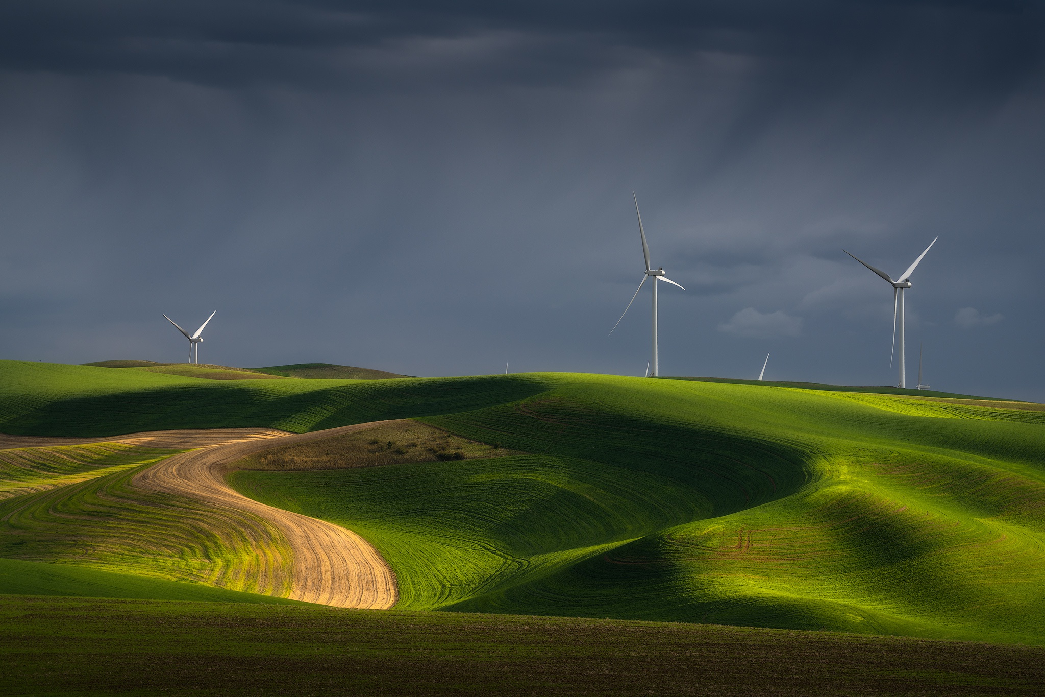 Landscape Wind Turbine 2048x1365