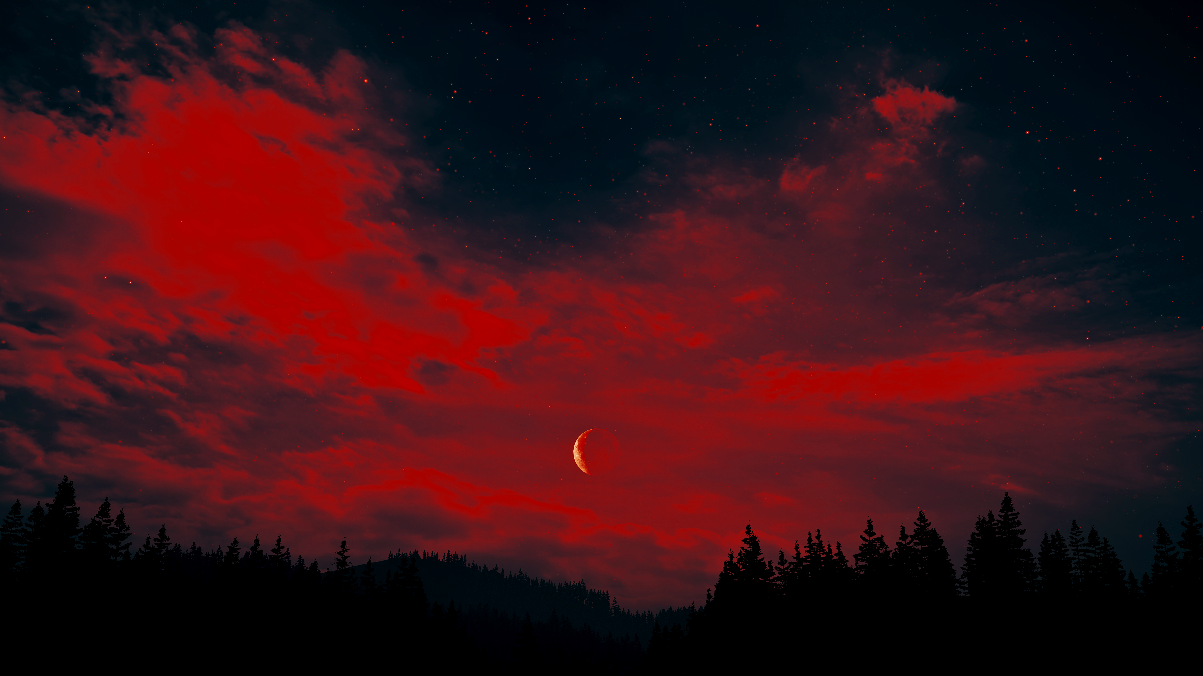 Far Cry 5 Reshade Sunset Moon Sky Forest Nature Nvidia Reflex 3840x2160