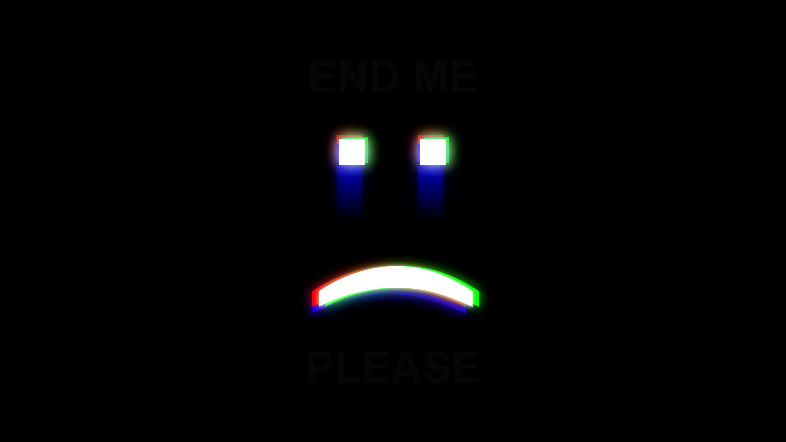 Minimalism Dark Background Dark Emoji Depressing Glitch Art Dark Humor Simple 2500x1406