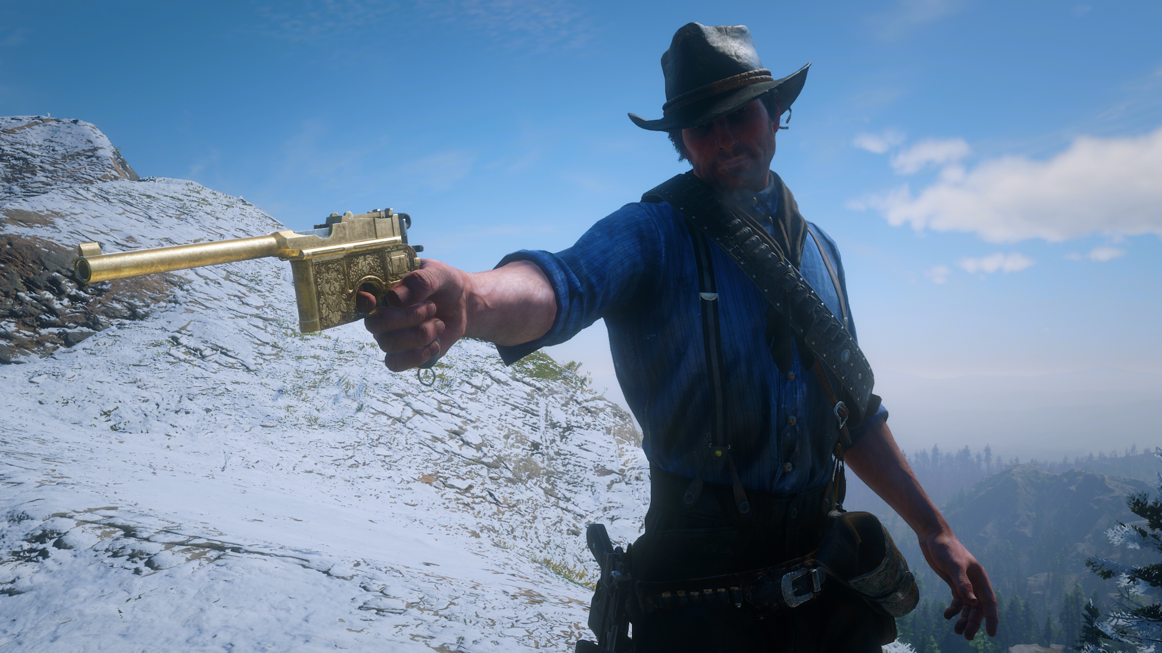 Red Dead Redemption Red Dead Redemption 2 Western Gun Screen Shot Video Games PC Gaming Arthur Morga 3840x2160