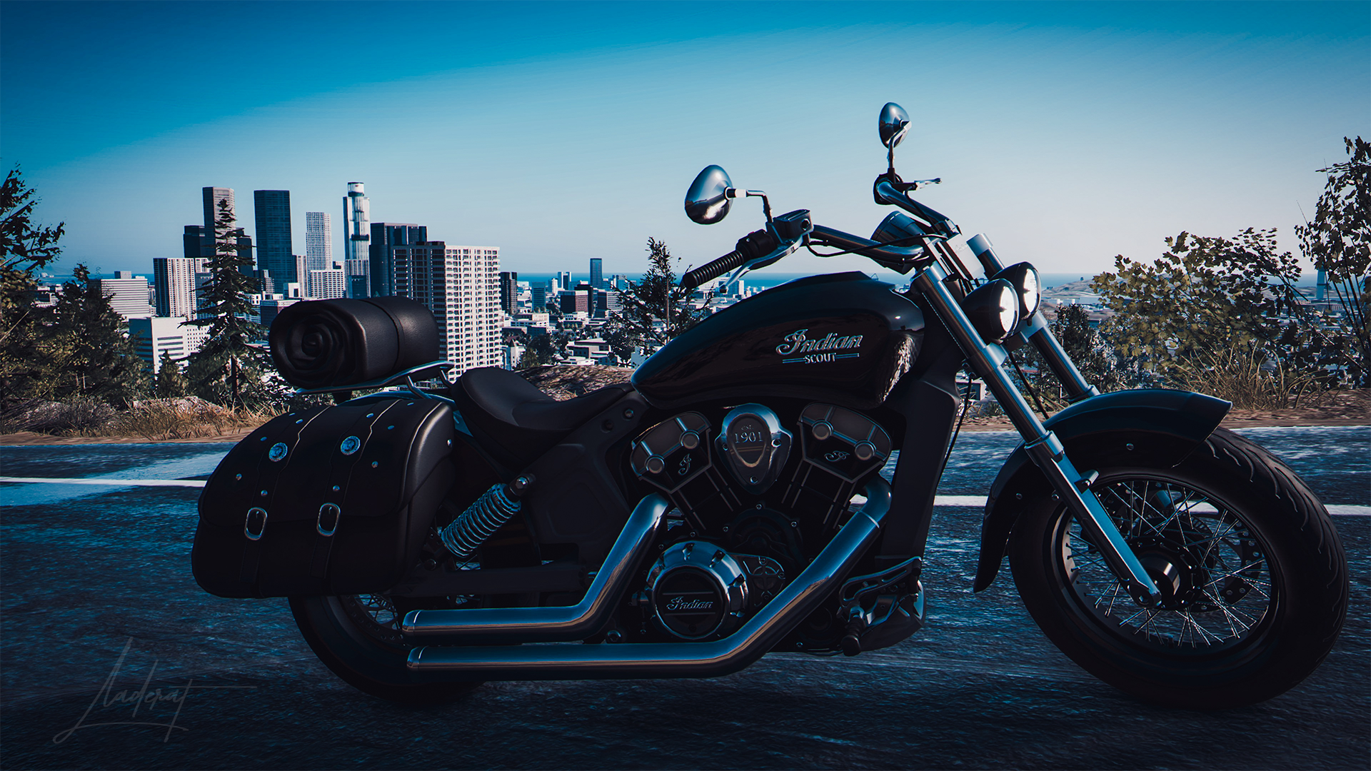 Motobike Motorcycle Indian Scout Vecicle Black The Crew 2 1920x1080