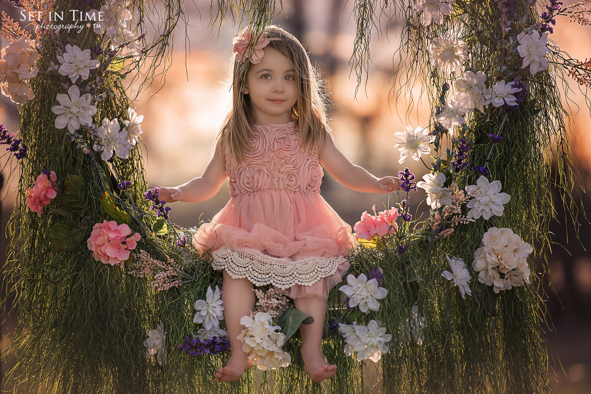 Child Flower Little Girl Swing 2048x1367