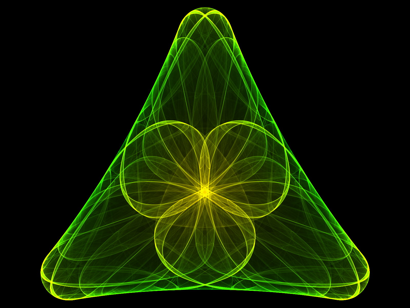 Abstract Chaoscope Software Fractal Generative Green Symbol Triangle 1600x1200