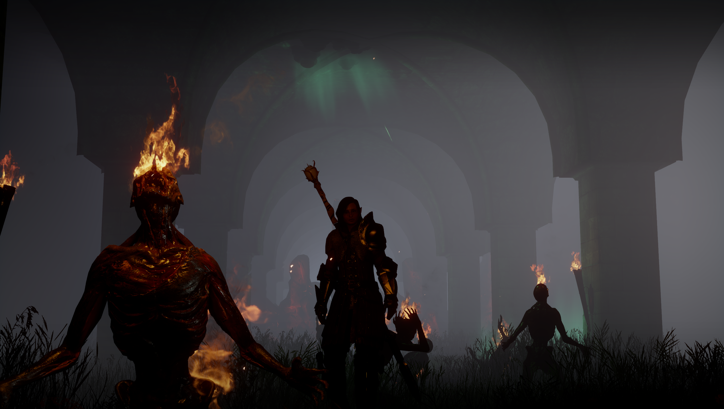 Dragon Age Dragon Age Inquisition Inquisitor Dark Background Fire PC Gaming 2541x1436