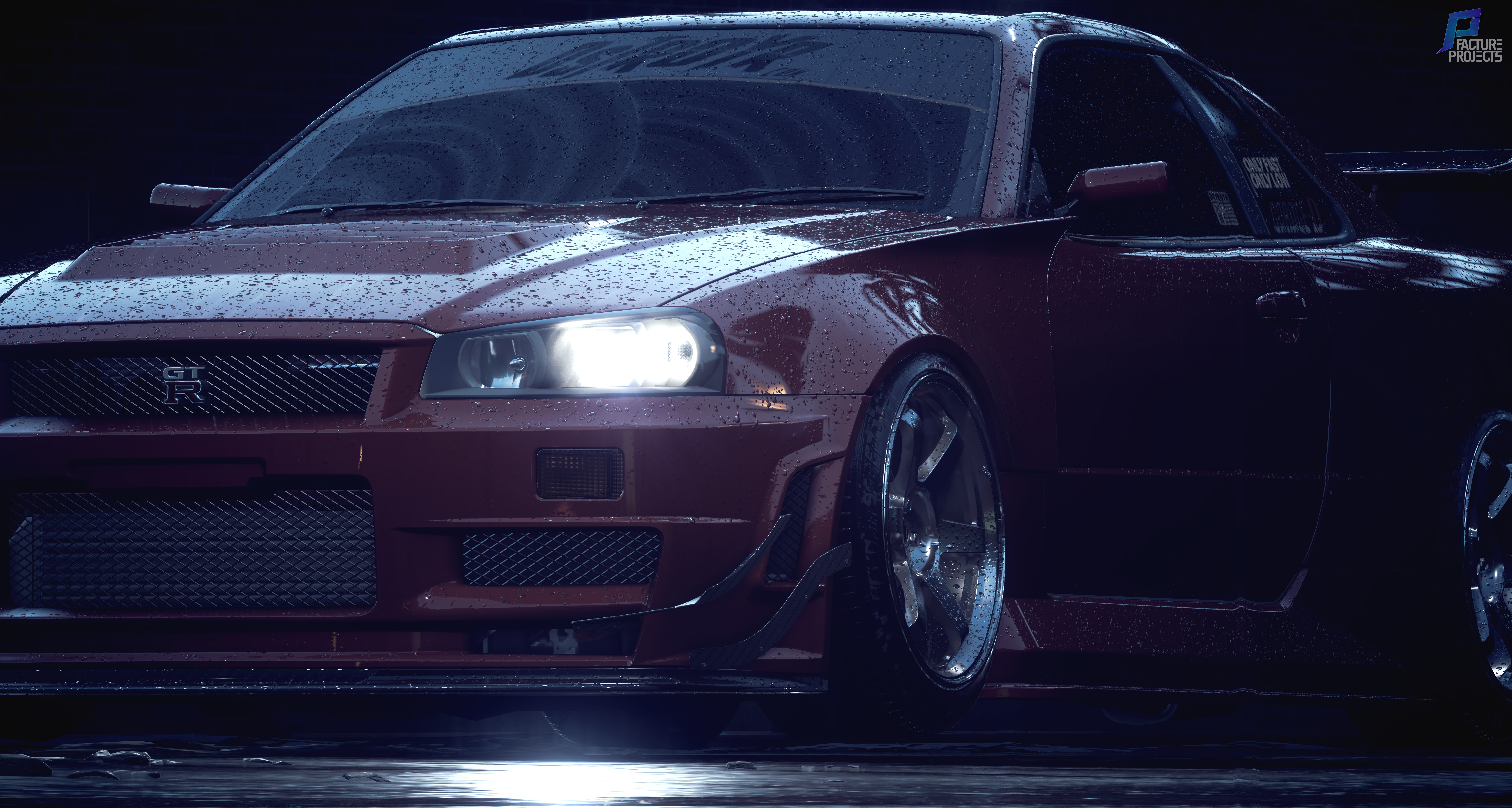 Need For Speed NFS 2015 Nissan Skyline GT R R34 Red Car 7636x4080