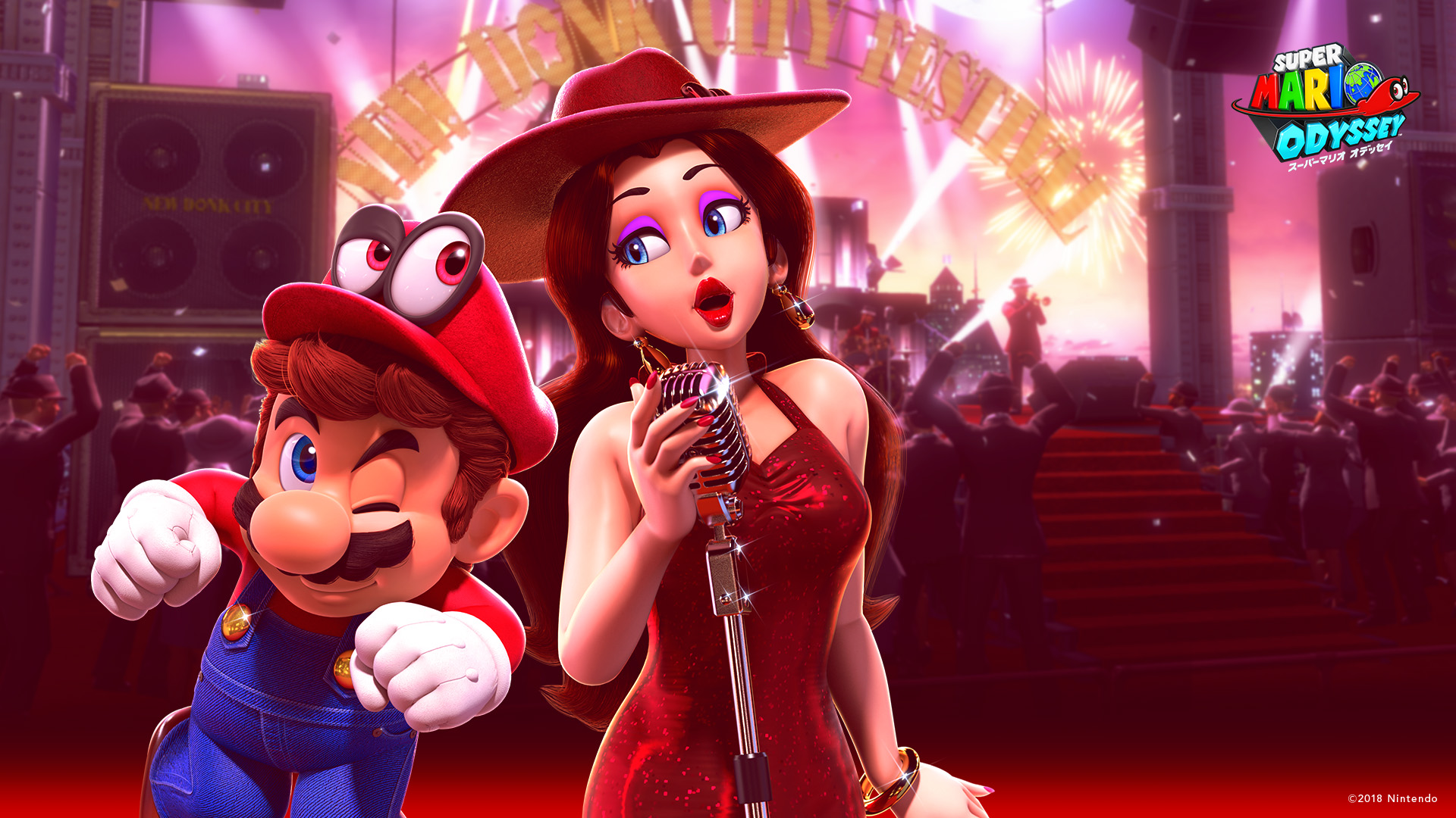 Cappy Mario Mario Pauline Mario Super Mario Odyssey 1920x1080