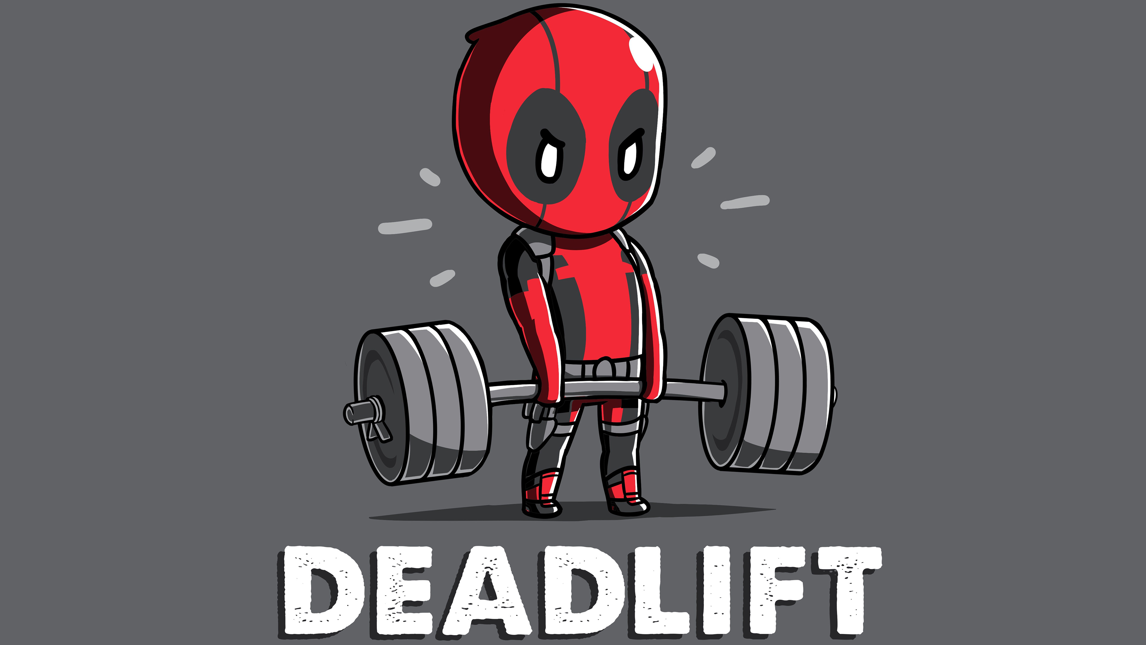 Deadpool 4K Superhero Humor Weightlifting 3840x2160